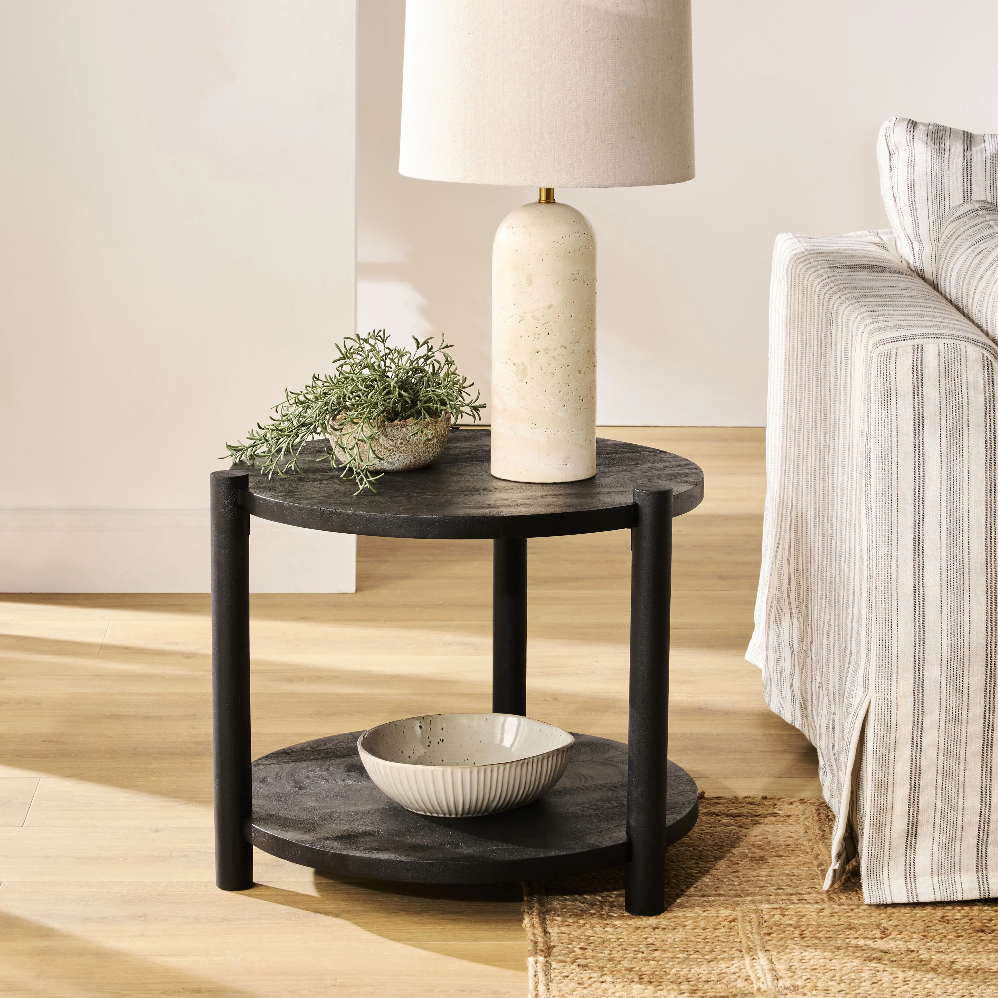 Karli Round Side Table Black - Image 6