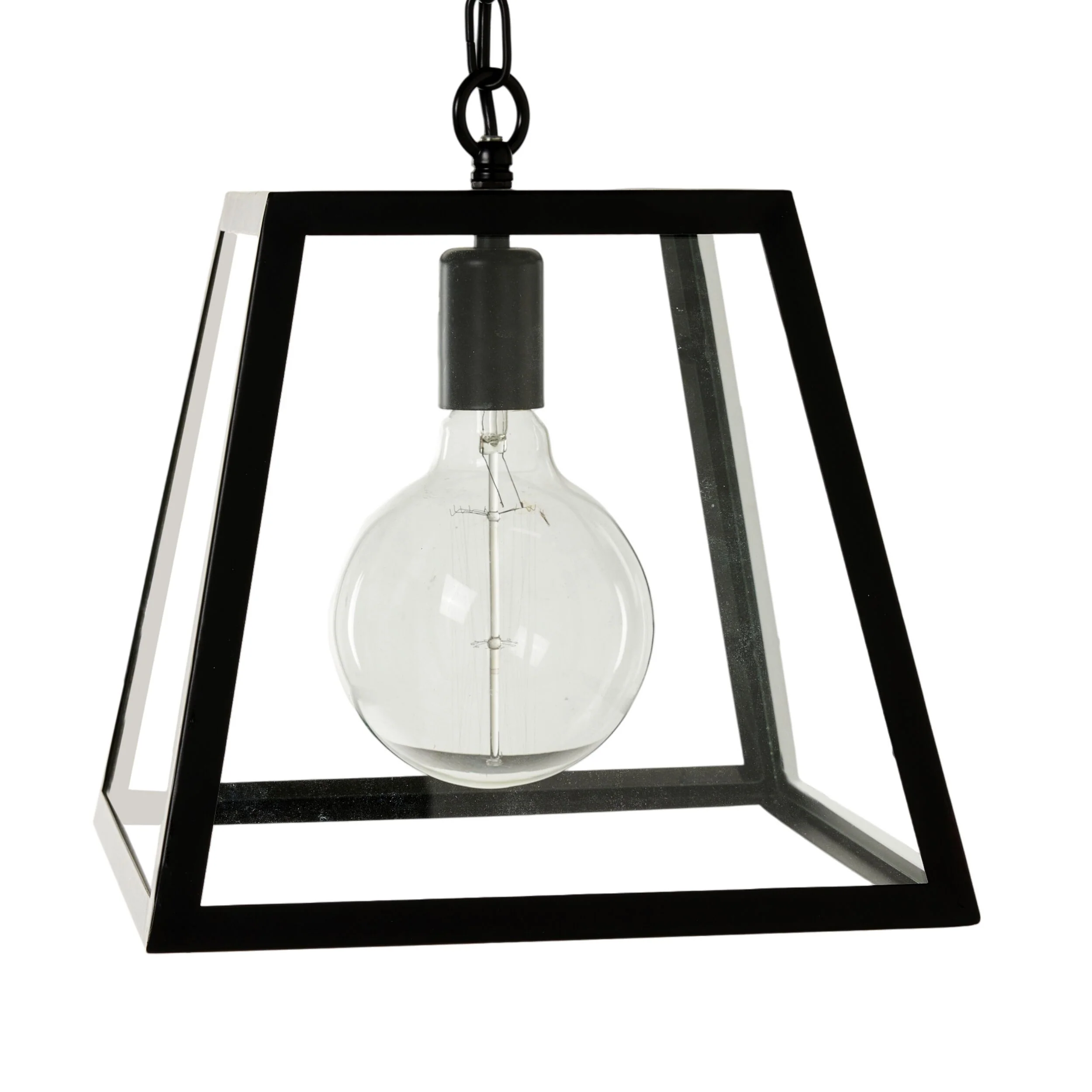 Karter 1 Light Cube Pendant Black 30x20x31cm - Image 2
