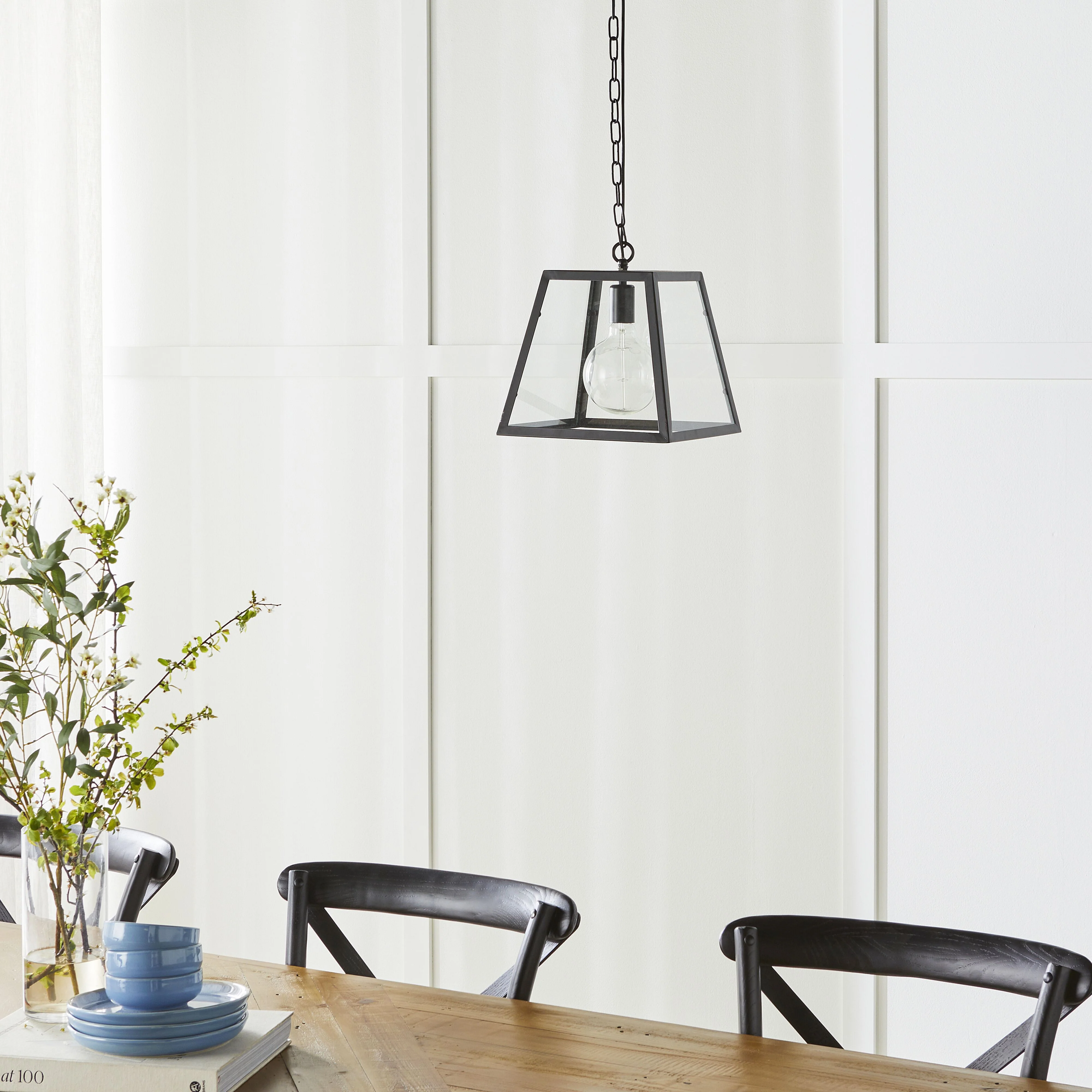 Karter 1 Light Cube Pendant Black 30x20x31cm - Image 5