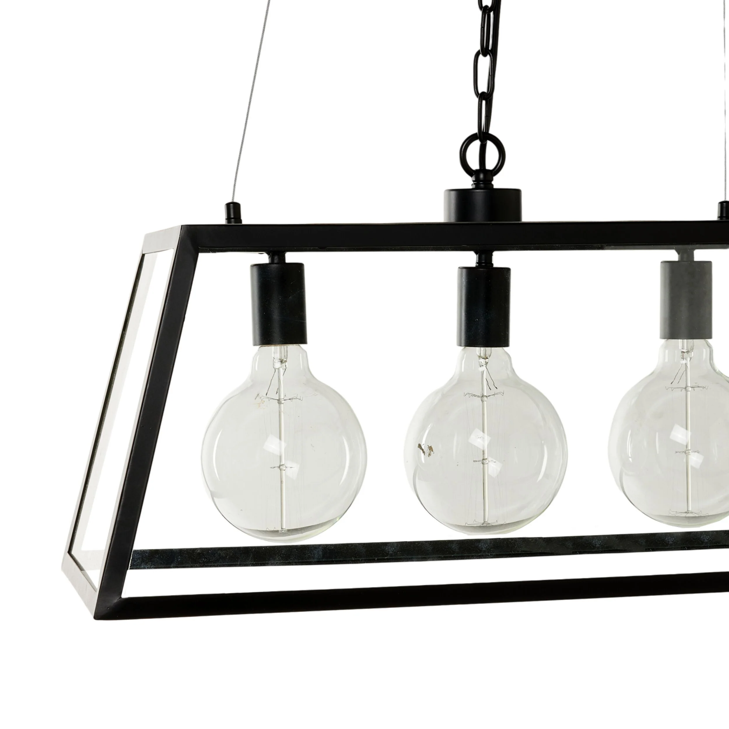 Karter 3 Light Cube Pendant Black 30x61cm - Image 2