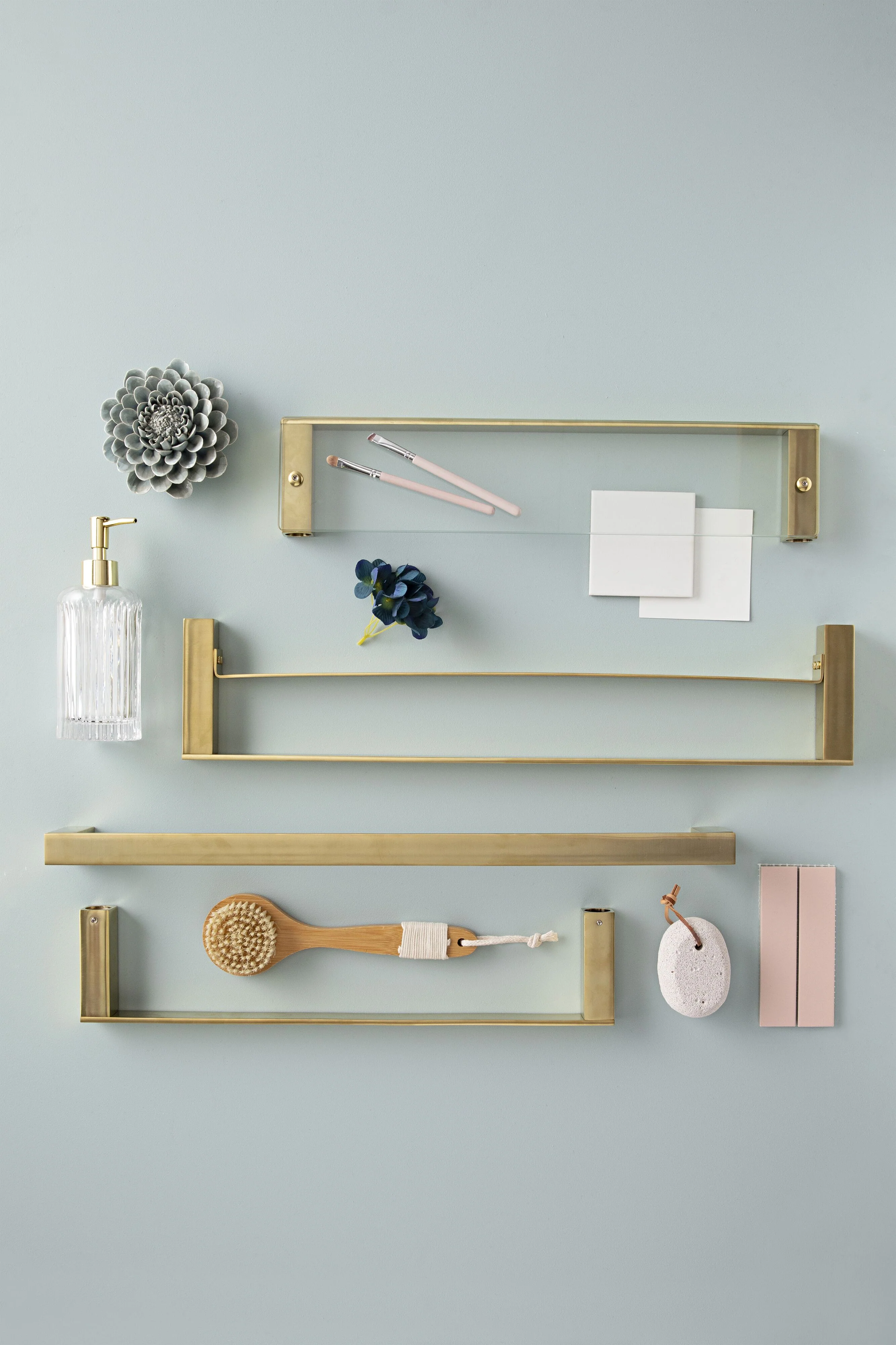 Kason Glass Shelf Brushed Brass - Image 5