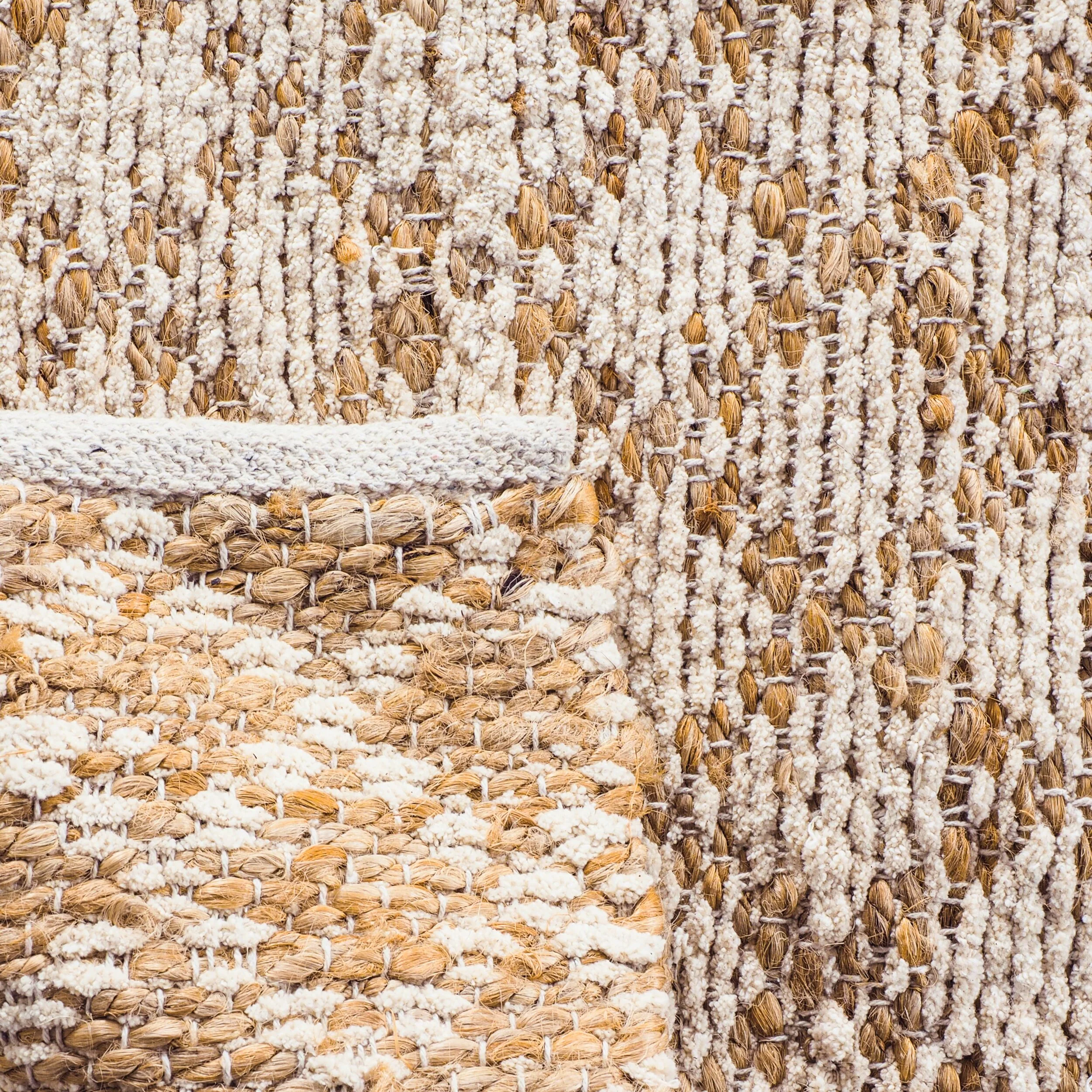 Kaya Diamond Board Chenille Woven Natural Cream Rug 240 x 300 cm - Image 5