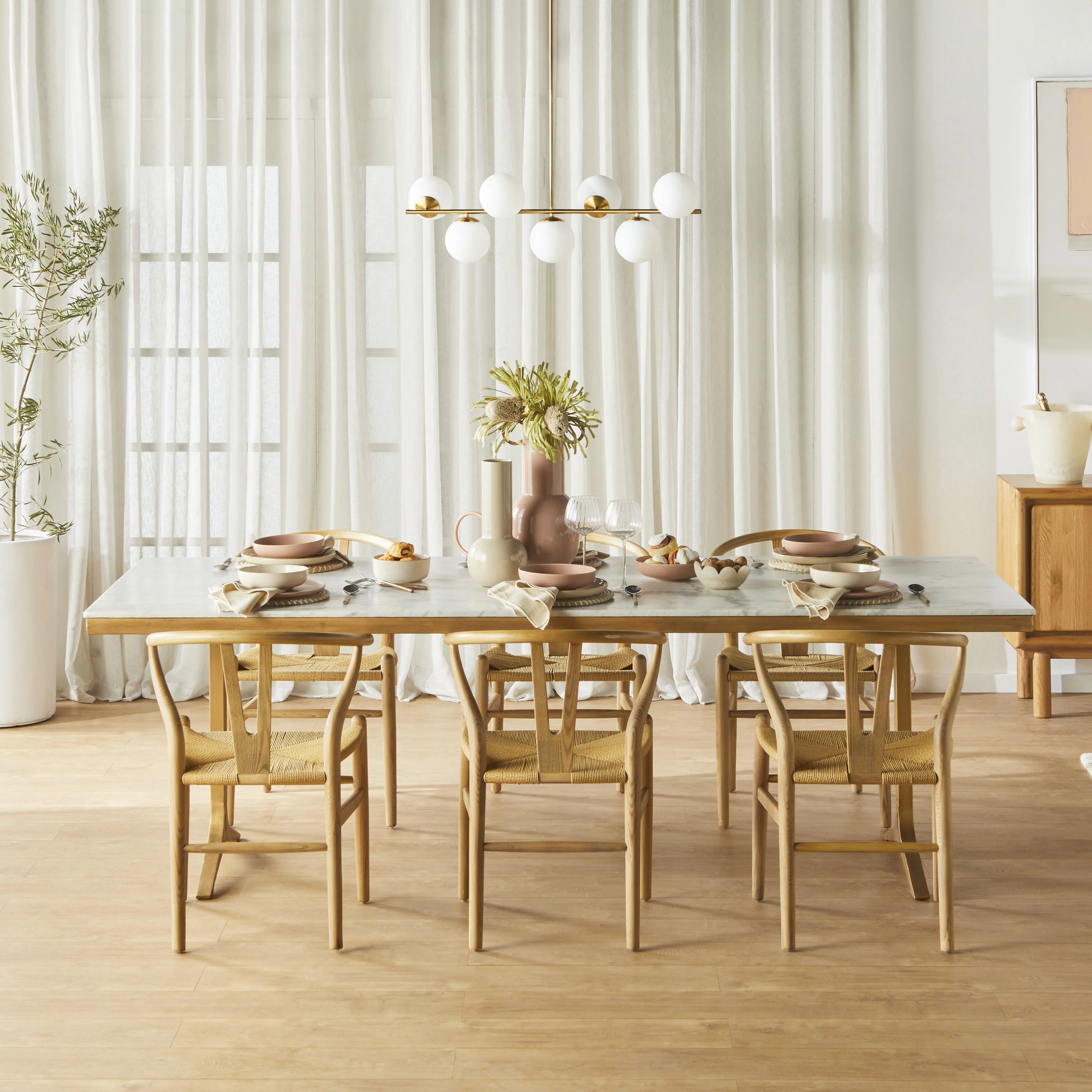 Kempsey Satin Brass 7 Ball Pendant 72x100cm - Image 4