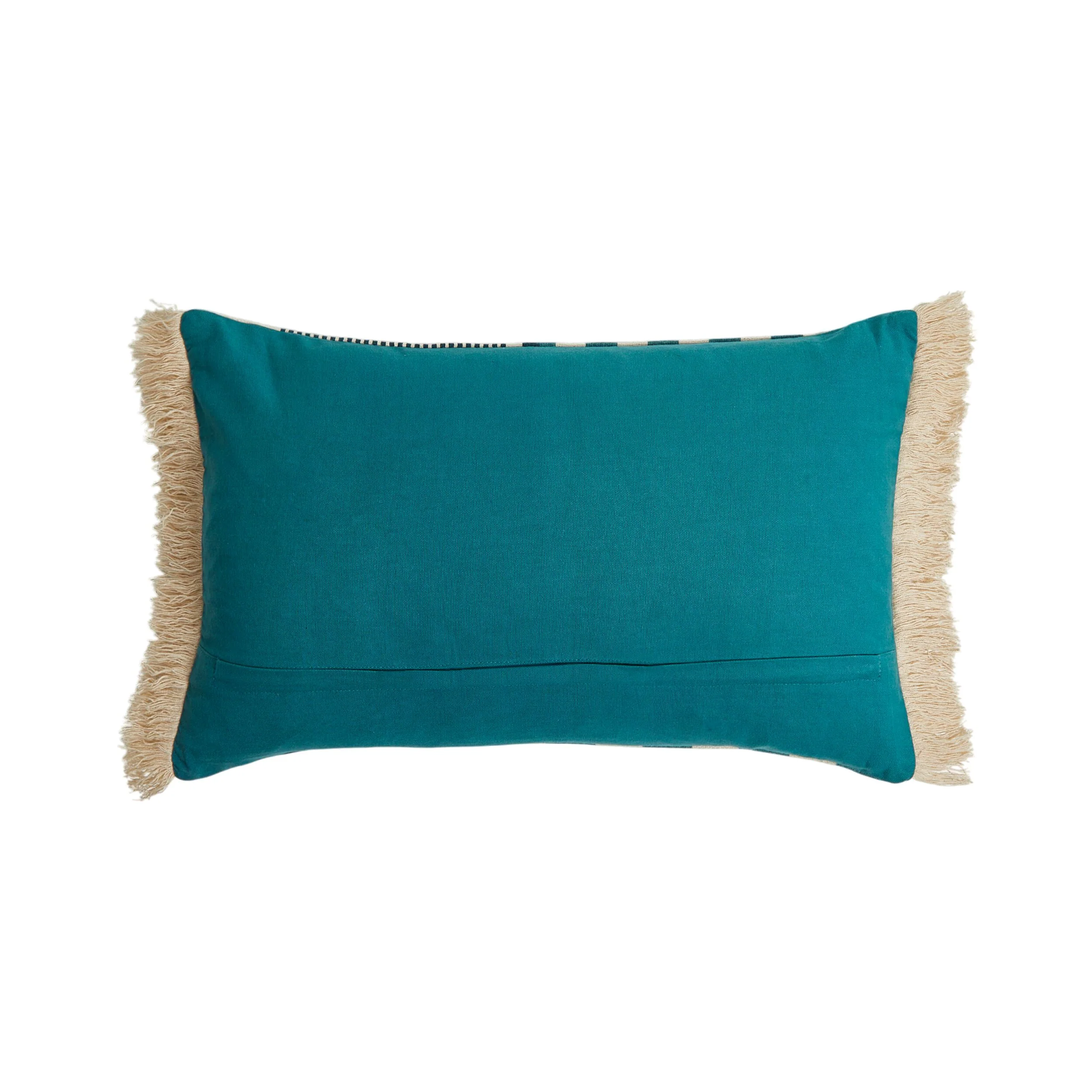 Keys Colourblock Fringed Cushion 35x55cm - Image 2