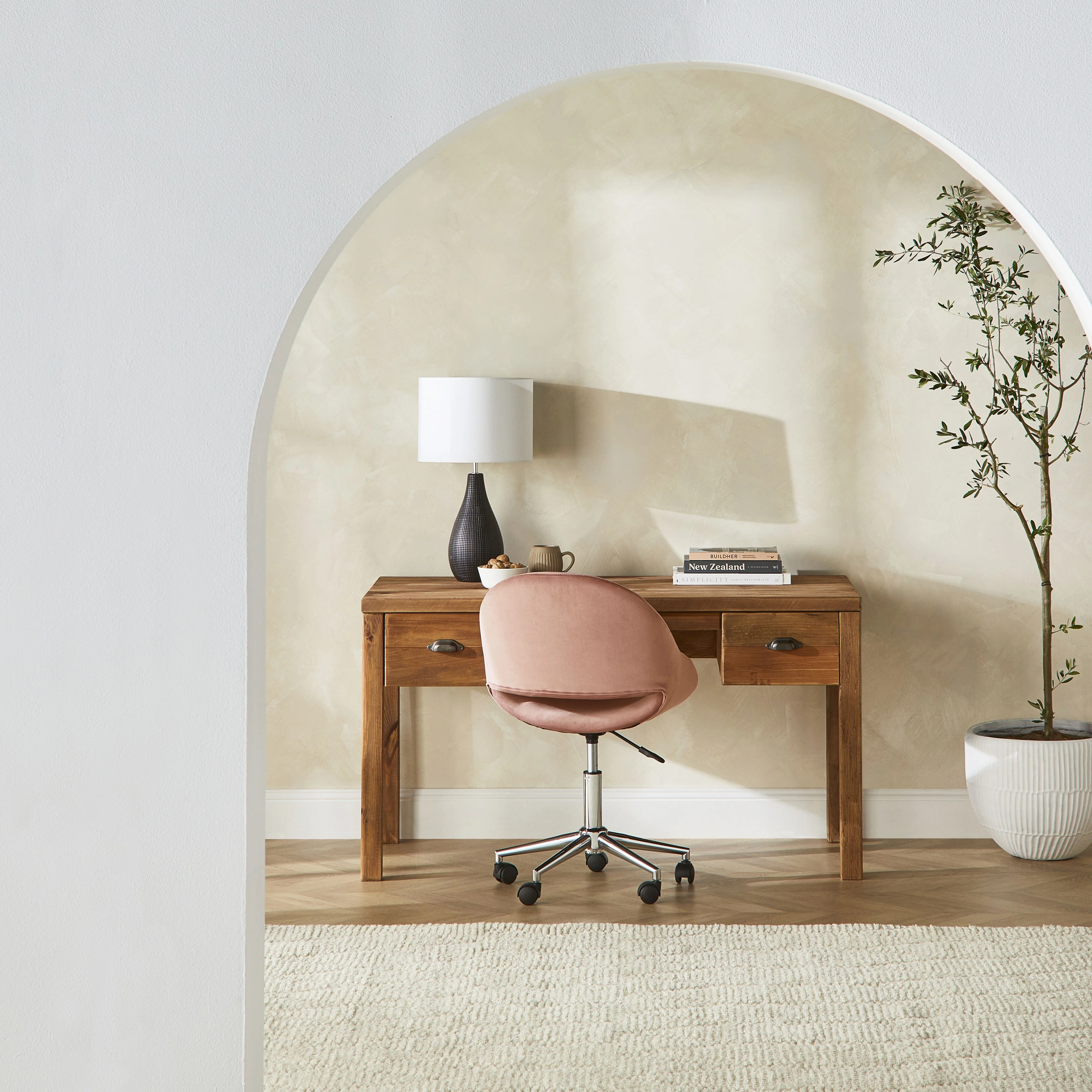 Kip Velvet Desk Chair Velvet Rose - Image 7