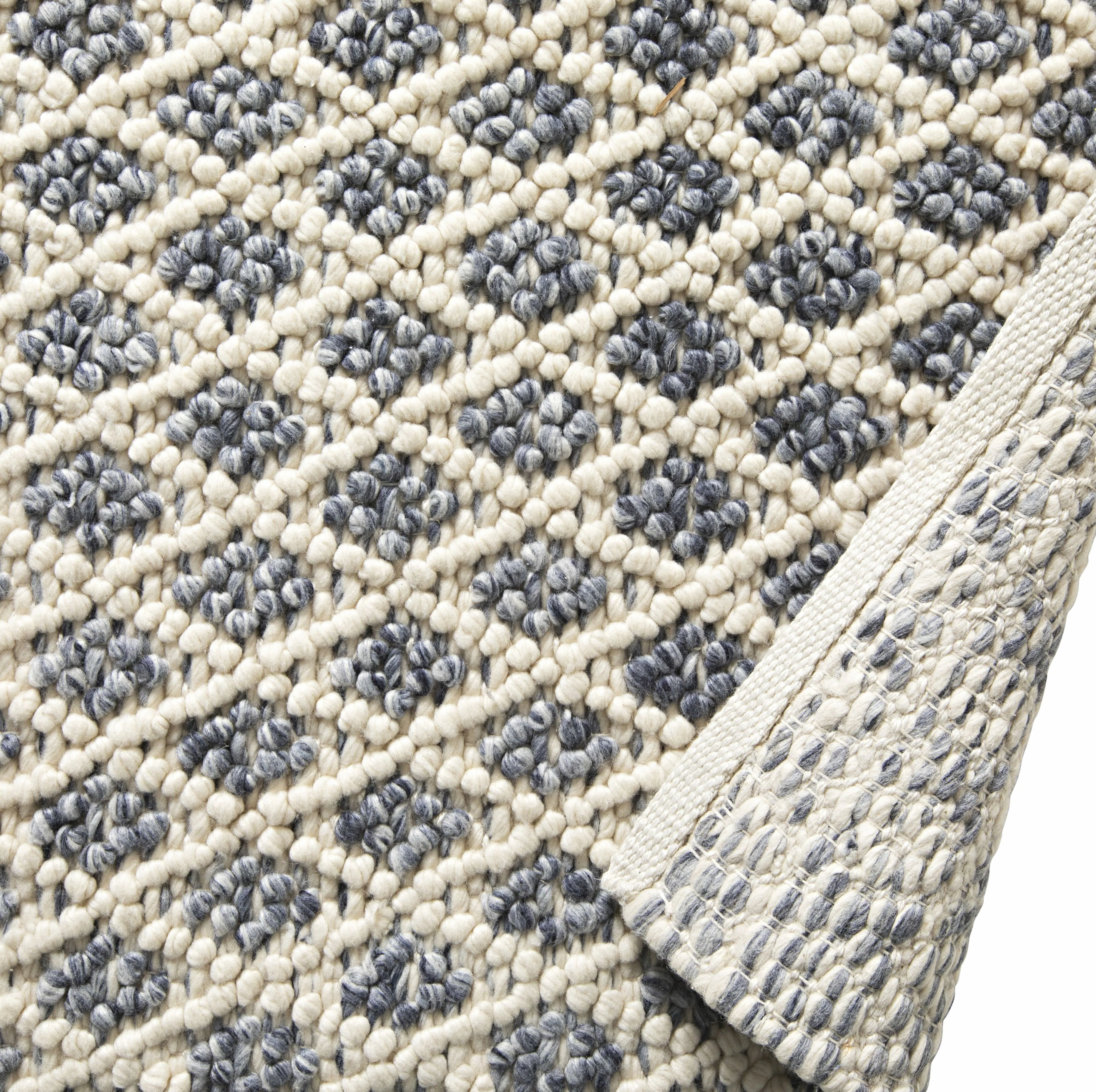 Kira Diamond Handwoven Blue & Cream Rug 300x240cm - Image 5