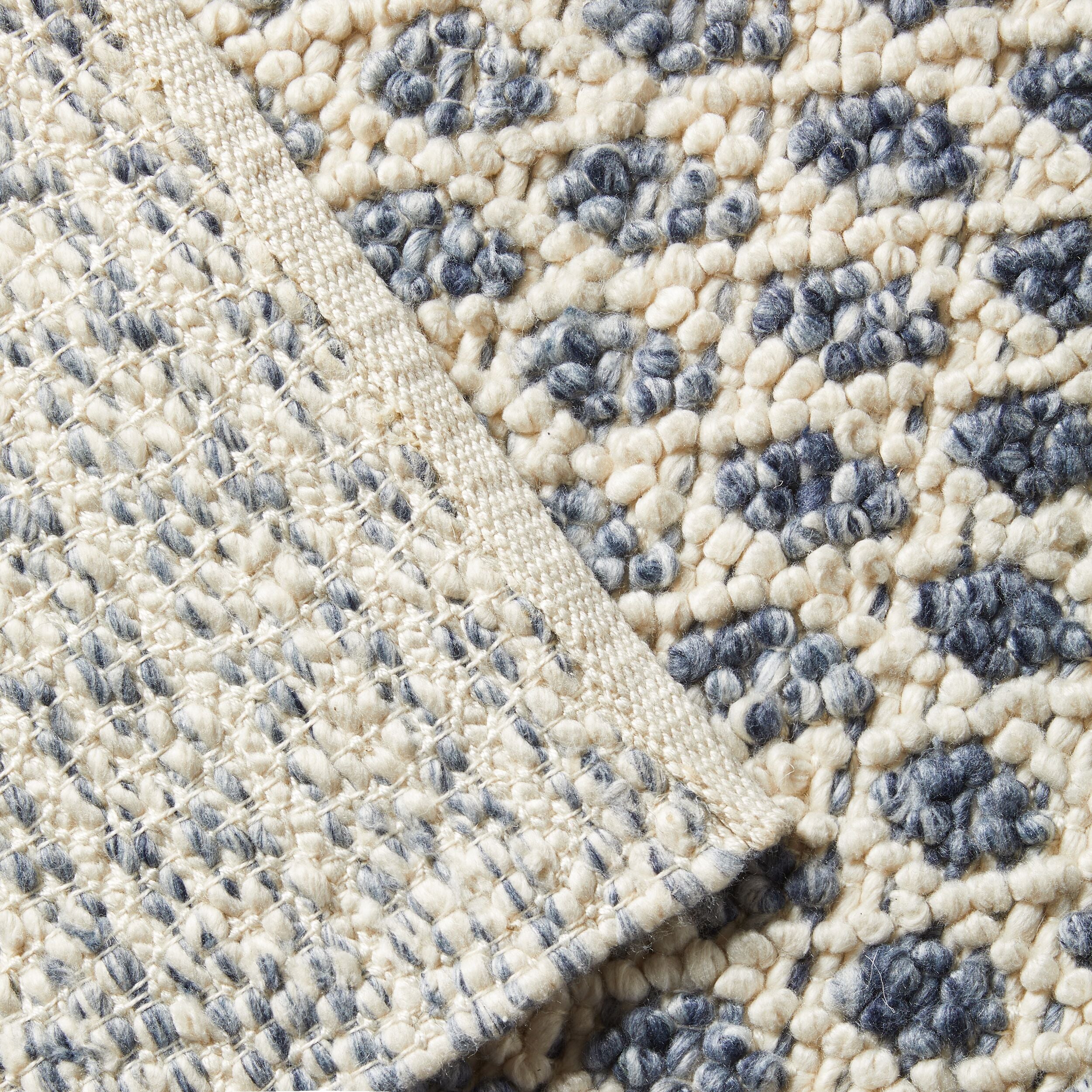 Kira Diamond Hand Woven Blue & Cream Runner 80x300cm - Image 3