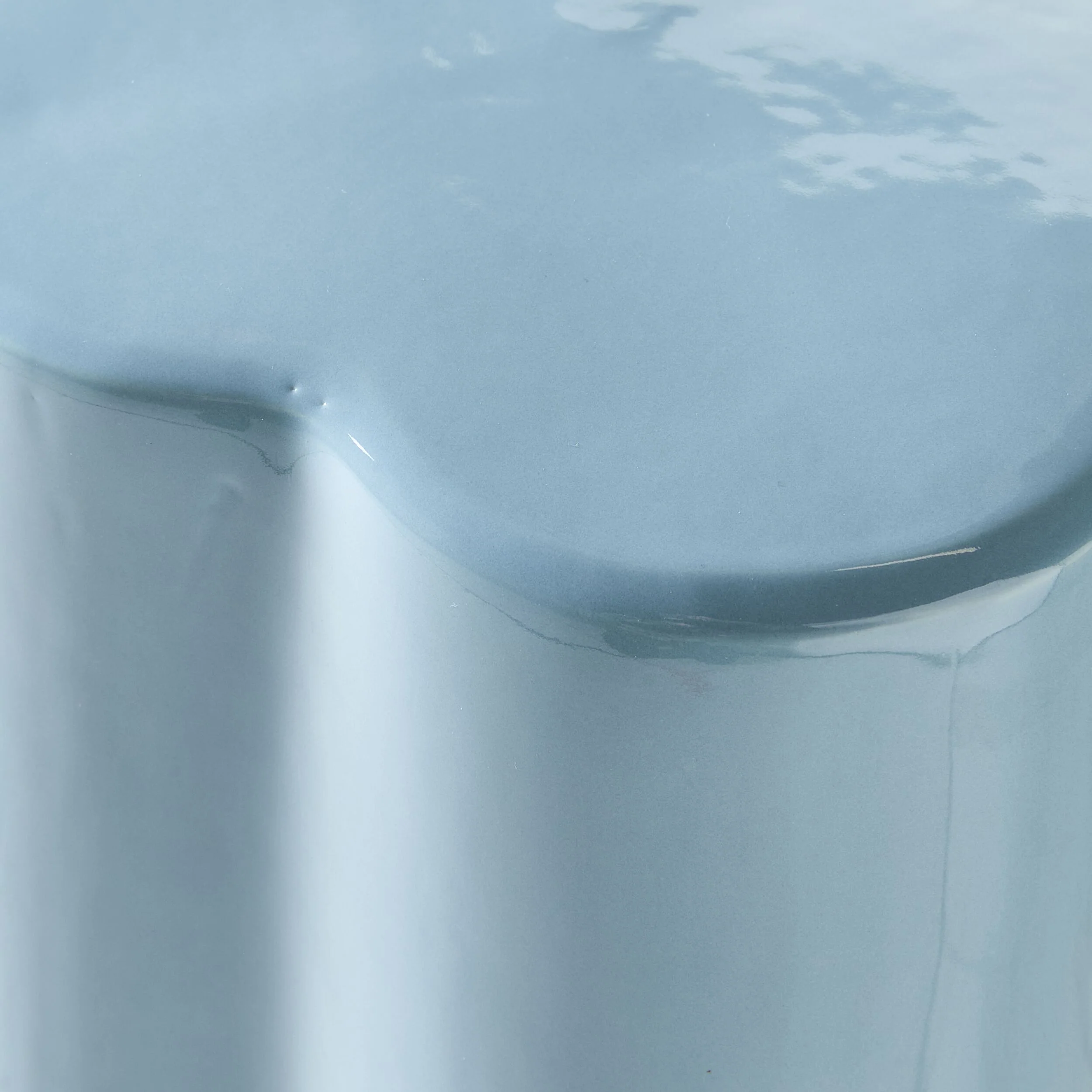 Kylix Curvy Stool Blue Gloss 46cm - Image 3
