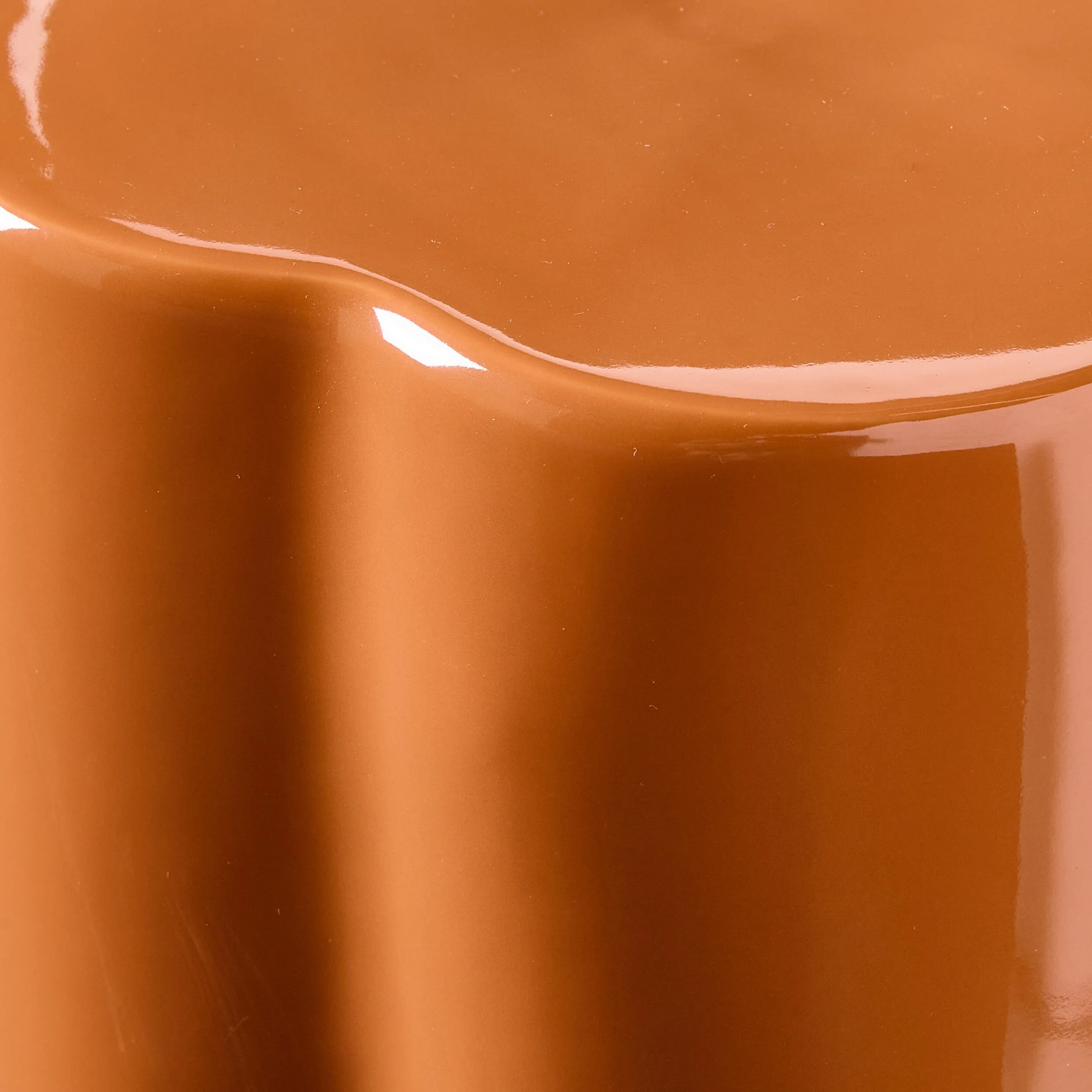 Kylix Curvy Stool Orange Gloss 46cm - Image 3