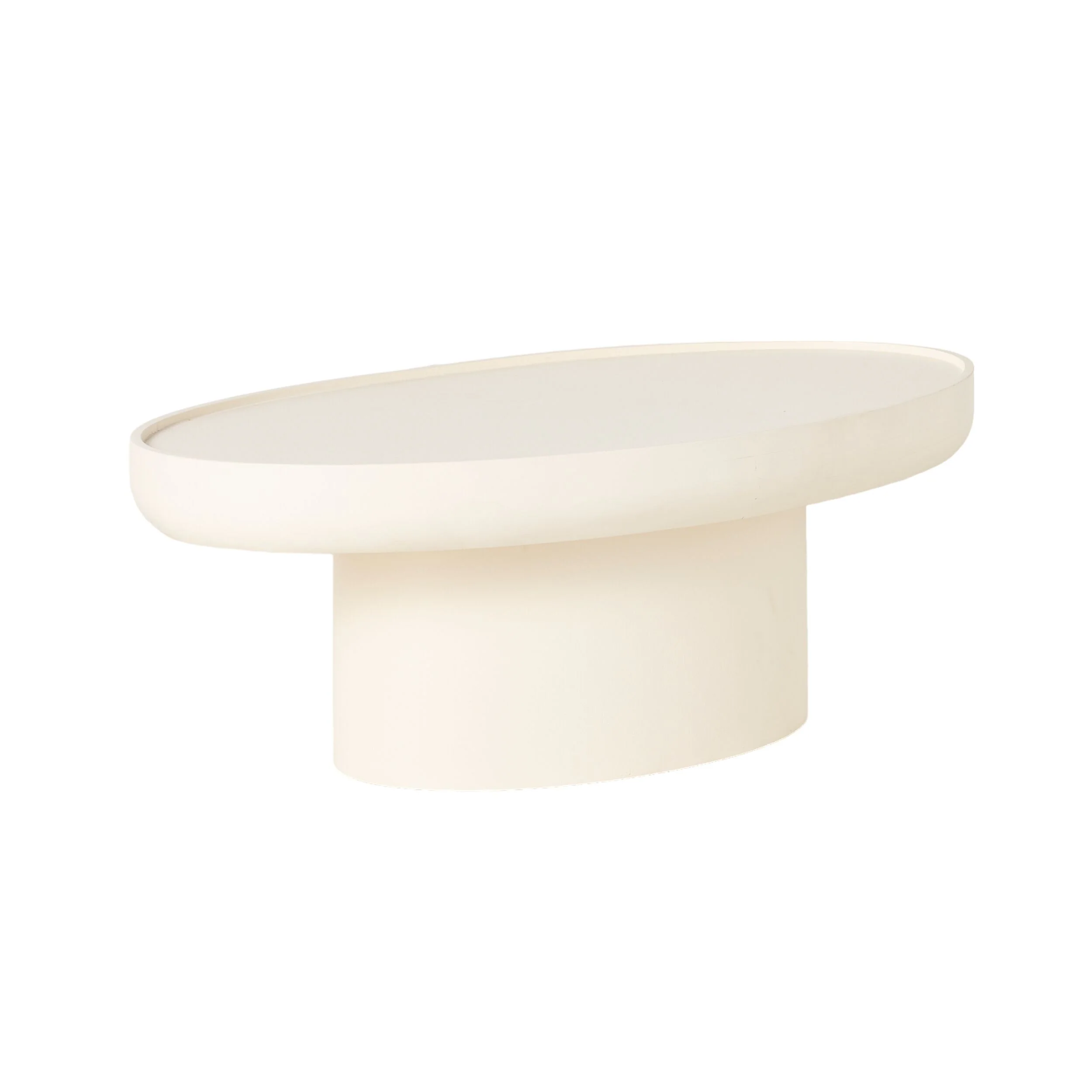 Lani Oval Coffee Table White Wash 120 x 39 x 65cm - Image 2