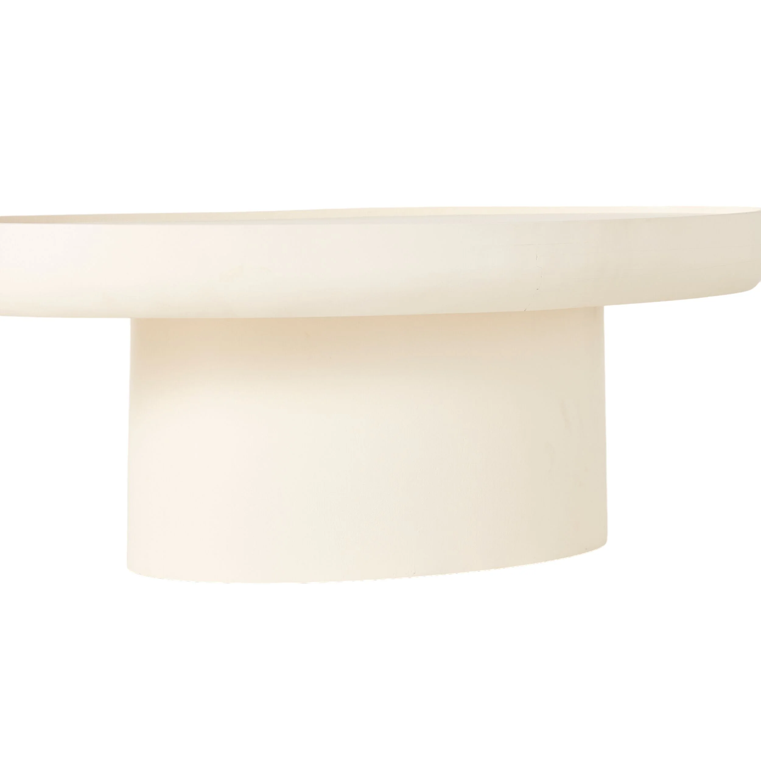 Lani Oval Coffee Table White Wash 120 x 39 x 65cm - Image 3