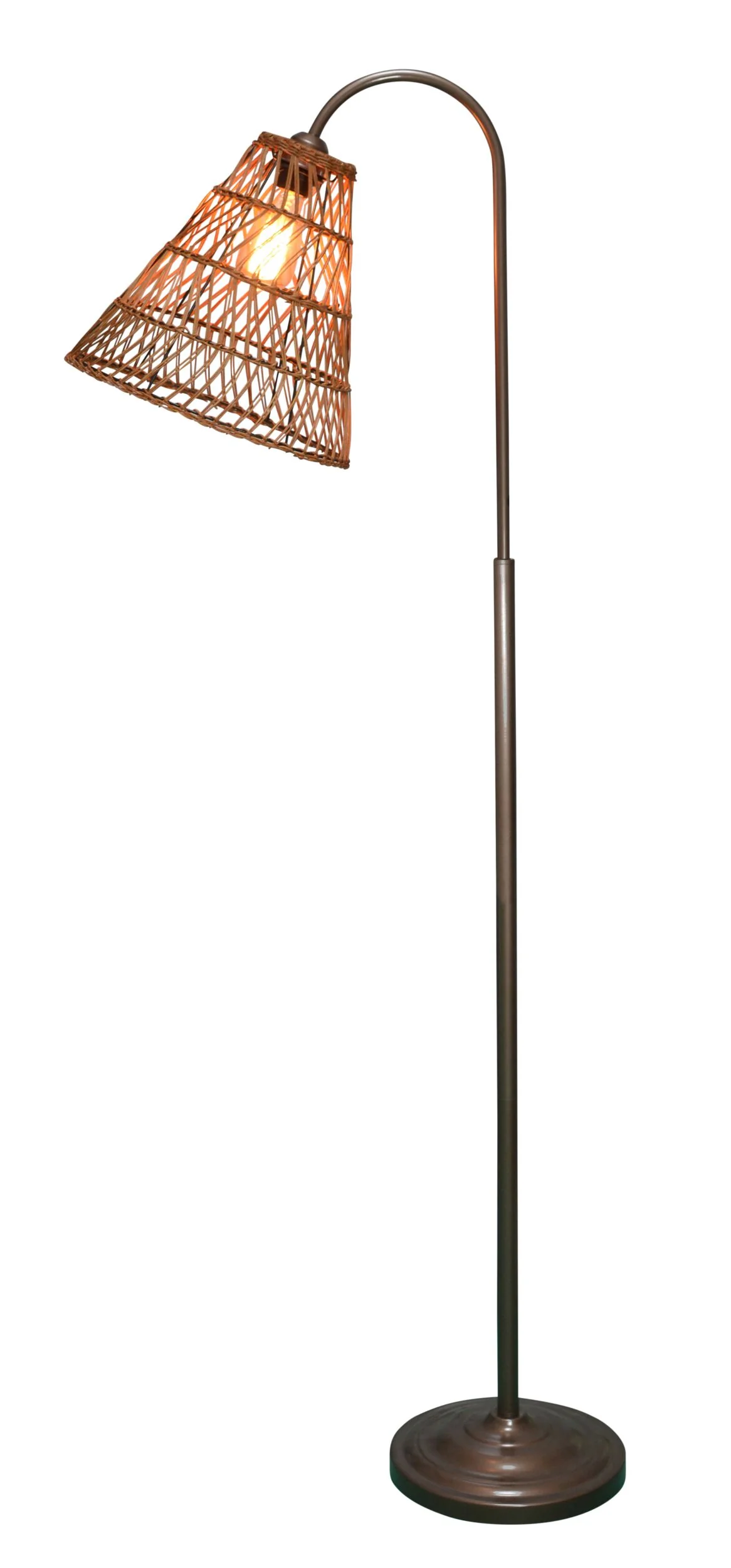 Lareina Rattan Woven Bell Shade Floor Lamp 150x40cm - Image 4
