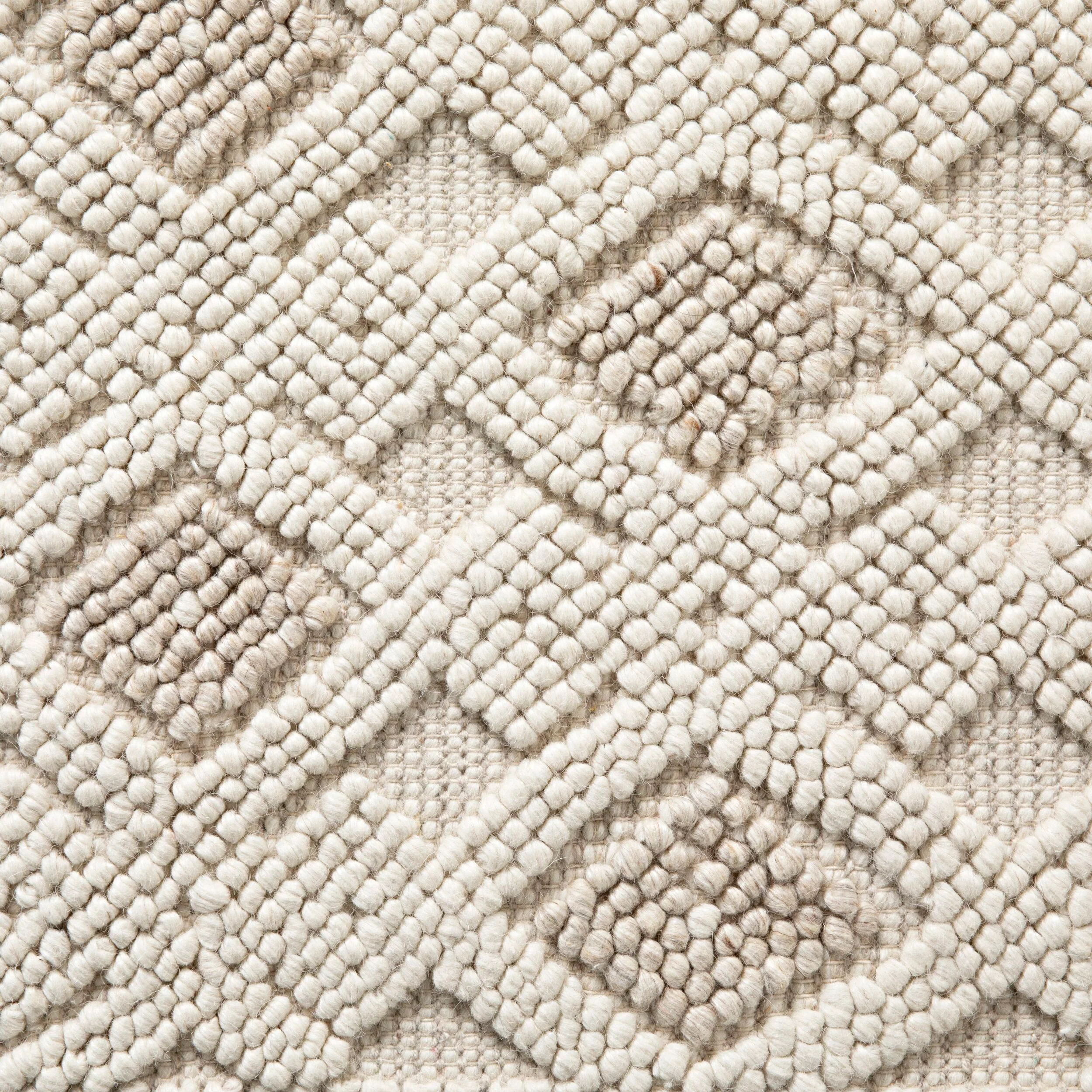 Layla Diamond Hand-Woven Wool Blend Natural & Cream Rug 240x150cm - Image 2