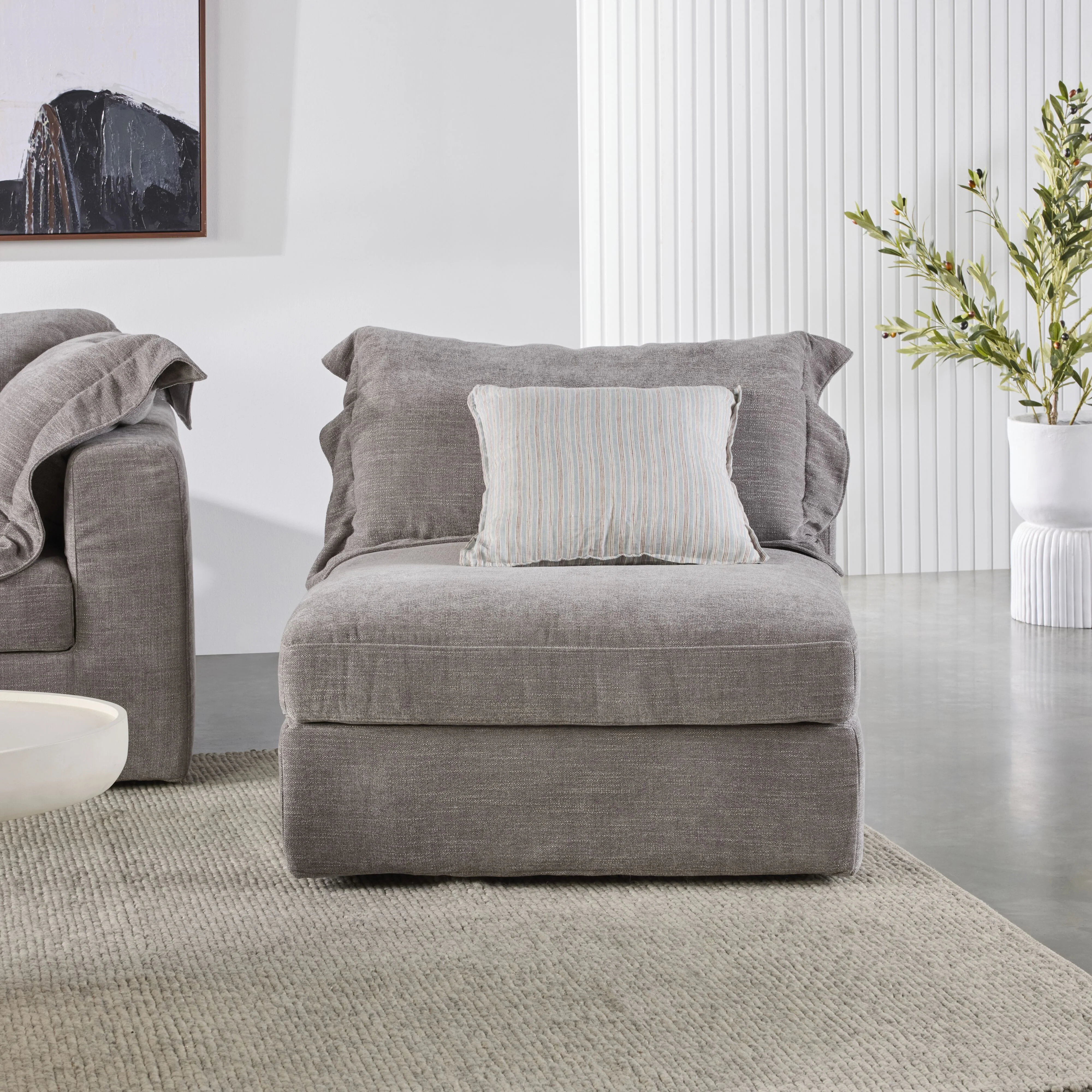 Laze Armless Sofa Twilight Grey - Image 6