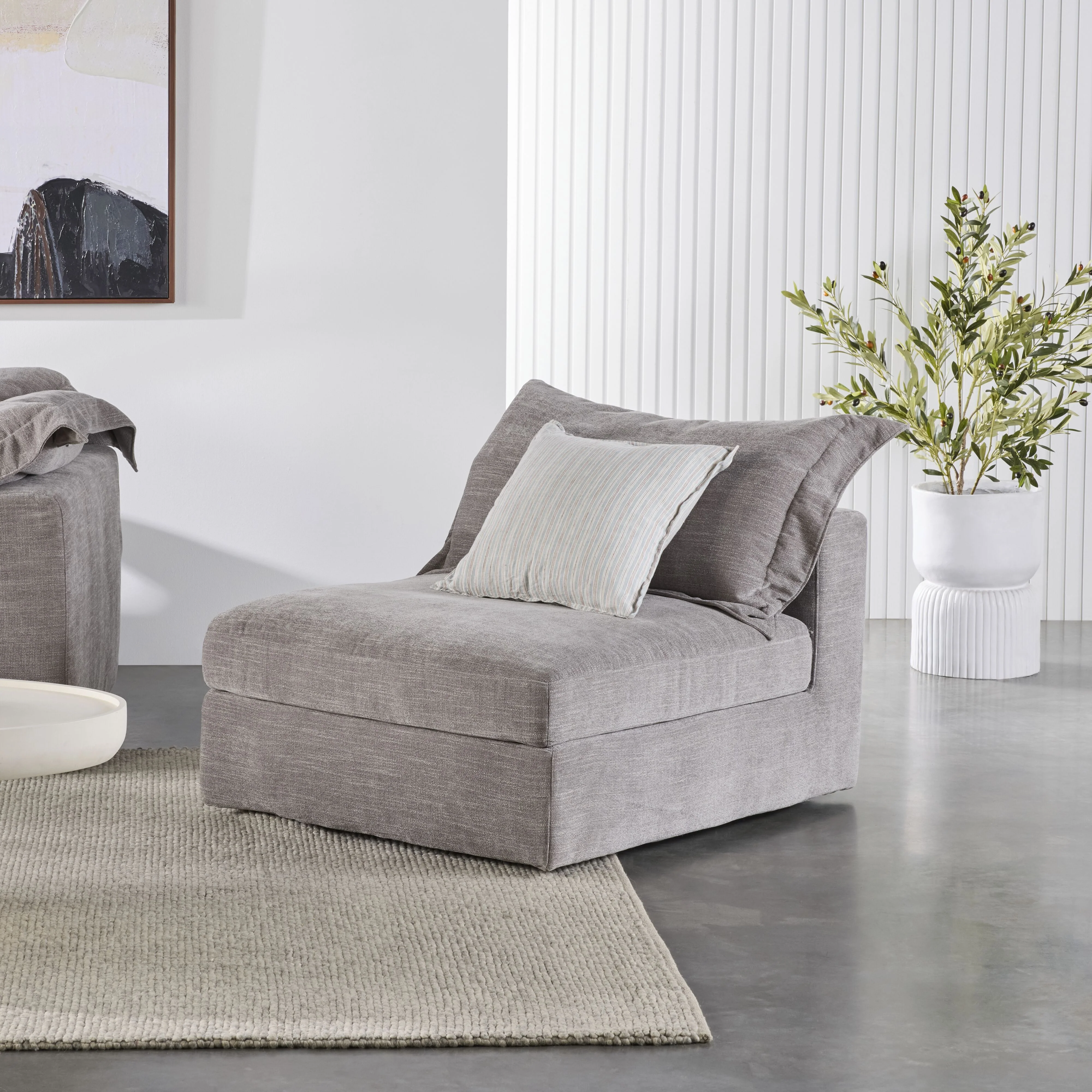 Laze Armless Sofa Twilight Grey - Image 7