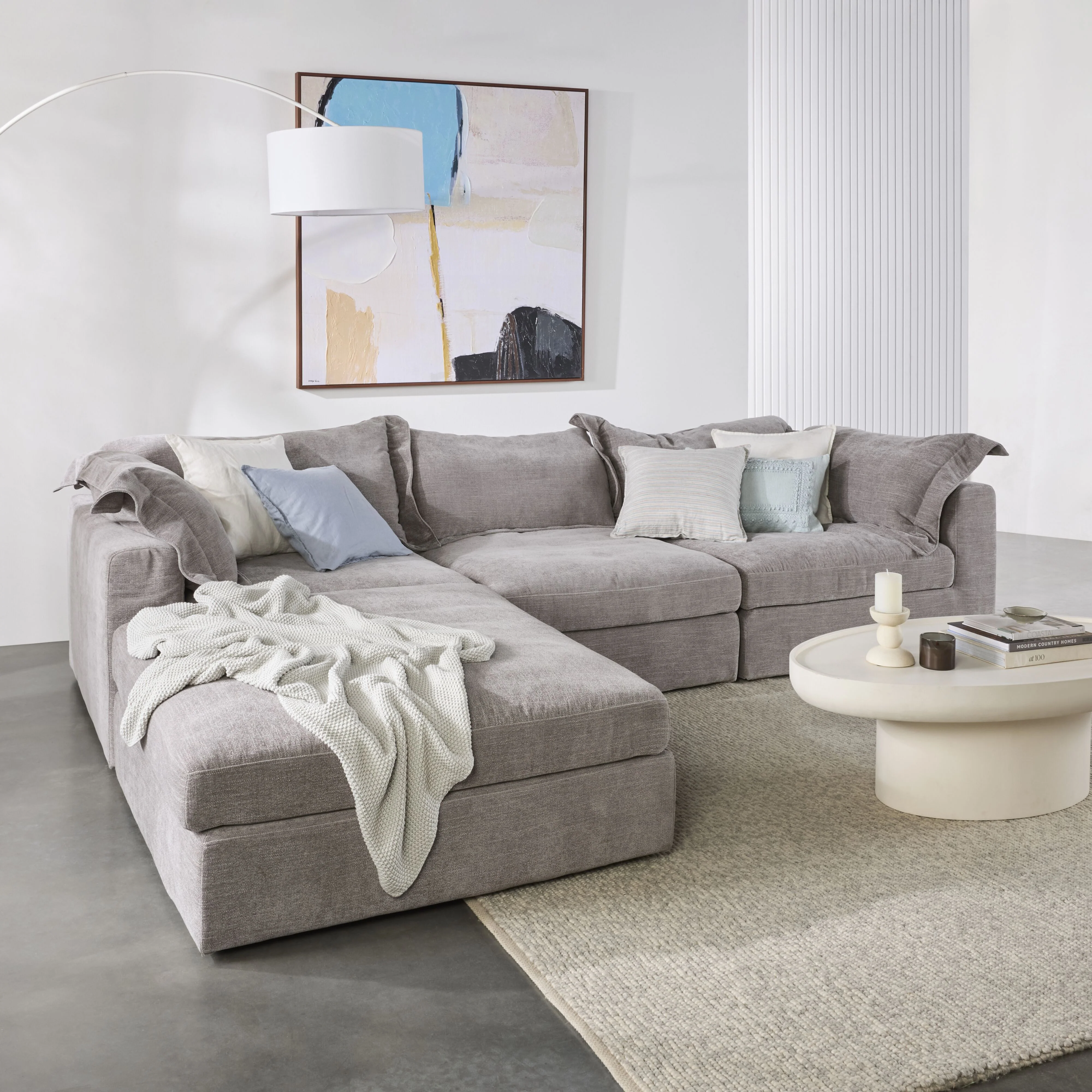 Laze Modular Chaise Sofa Twilight Grey - Image 12