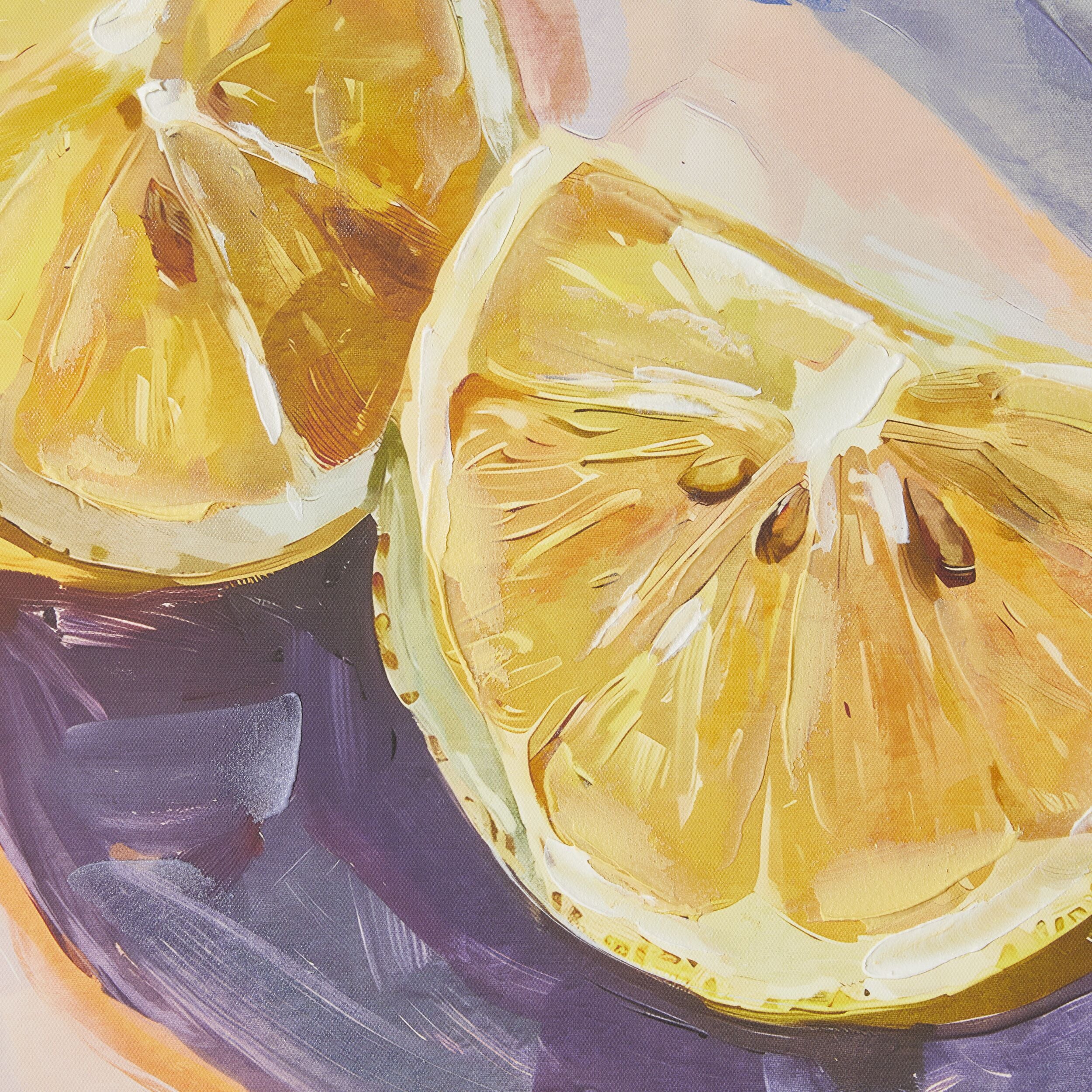 Lemon Wedges Framed Canvas Print 62.5x62.5cm - Image 2