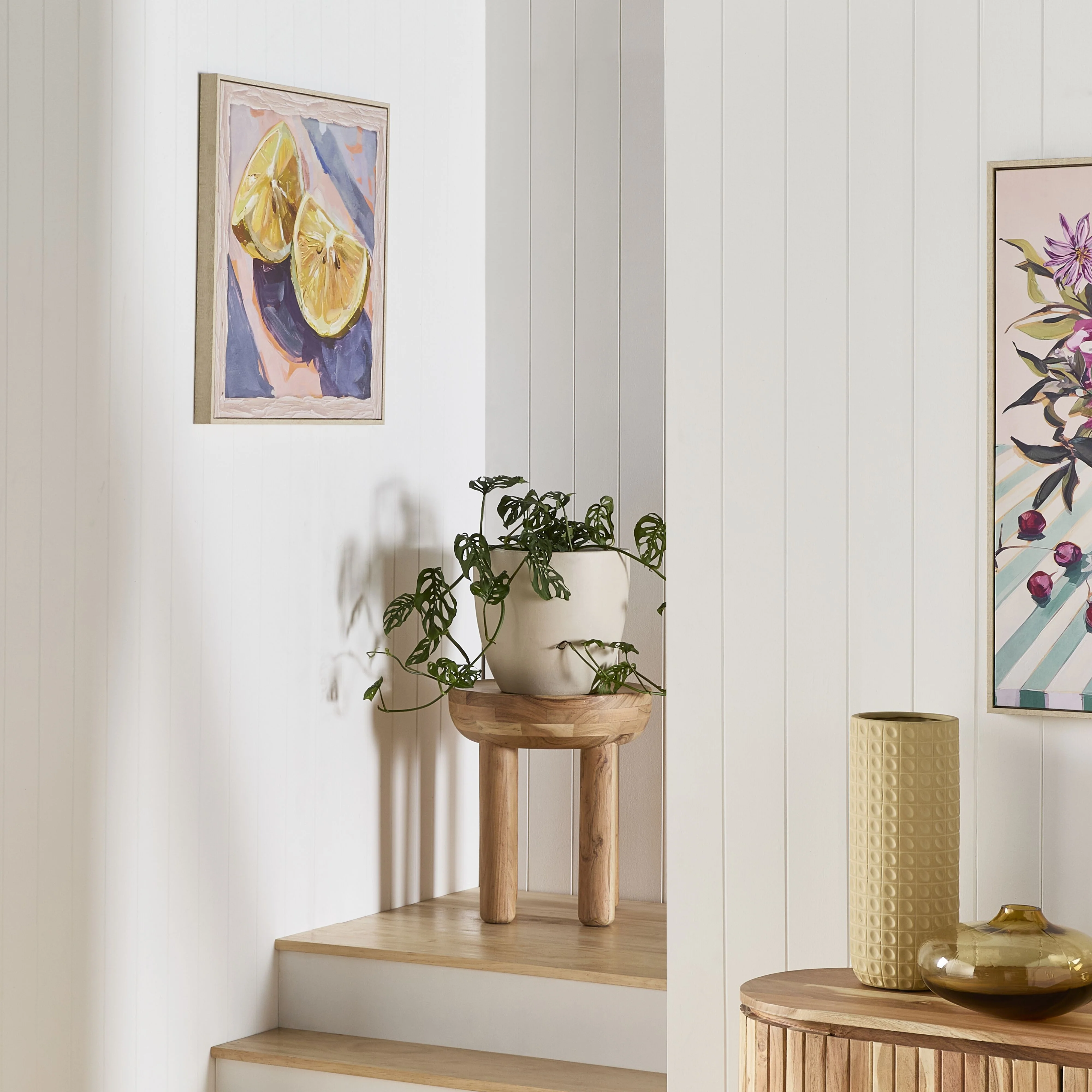 Lemon Wedges Framed Canvas Print 62.5x62.5cm - Image 4