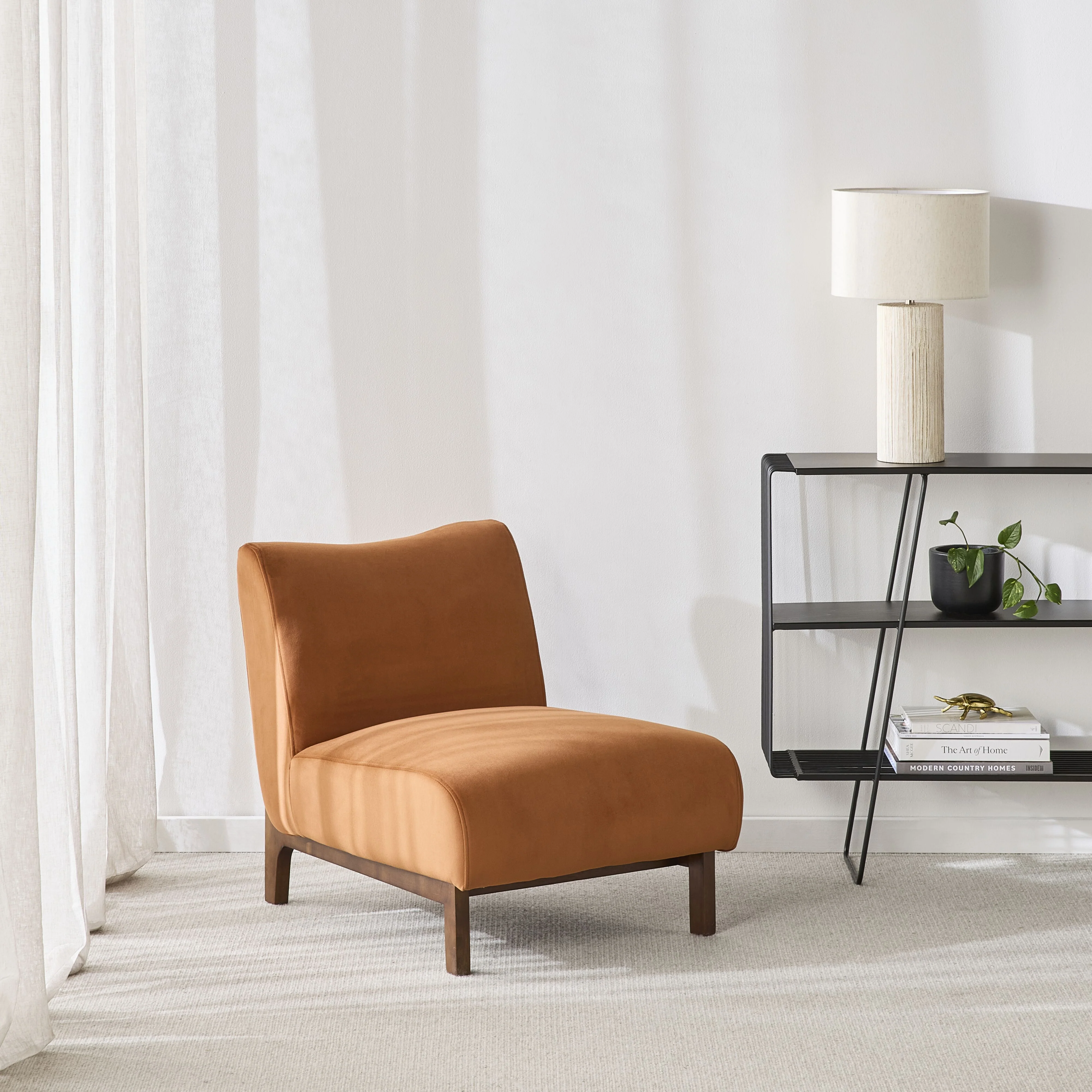 Lenne Occasional Chair Velvet Burnt Orange - Image 7