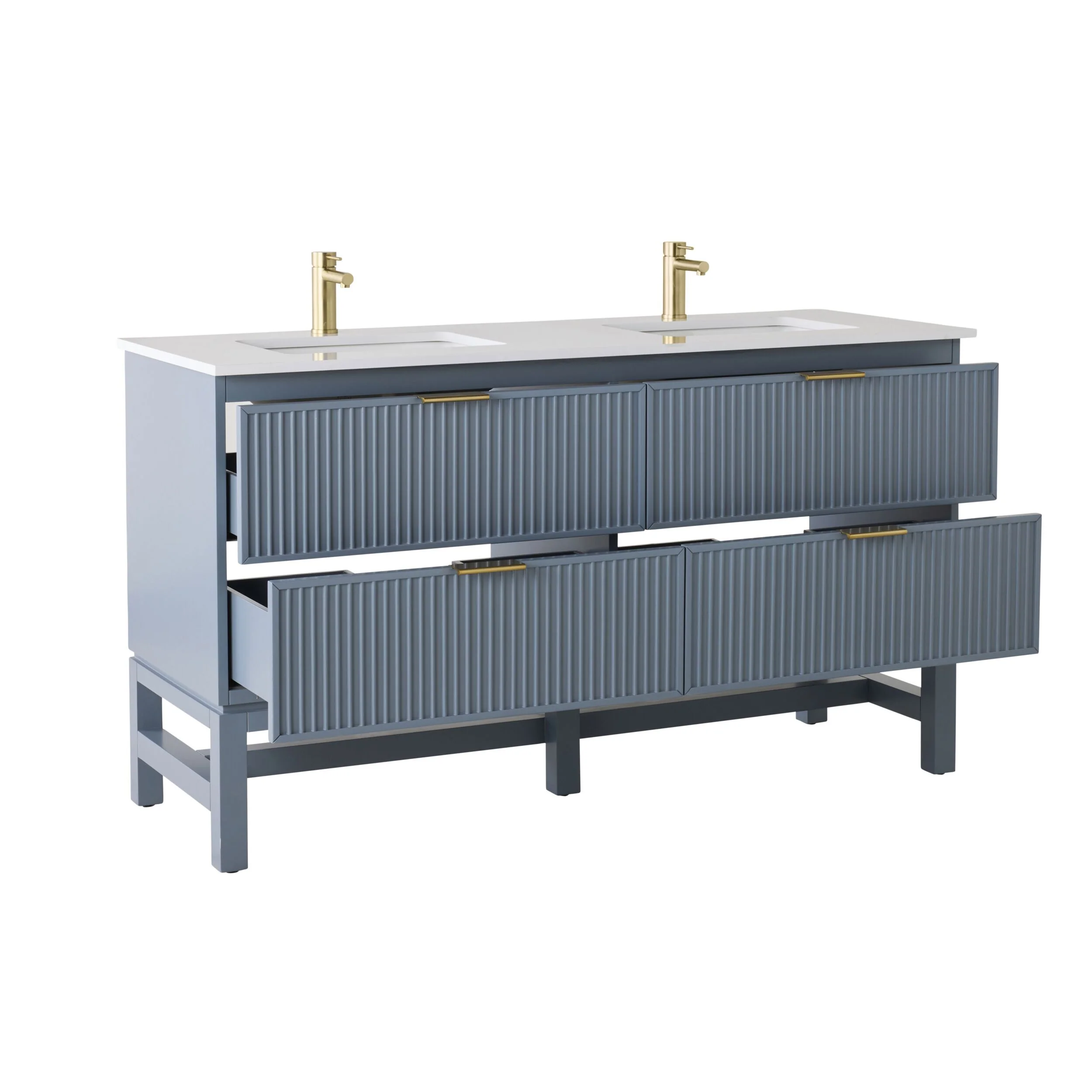 Lennox Double Vanity Slate Blue 1550mm - Image 3