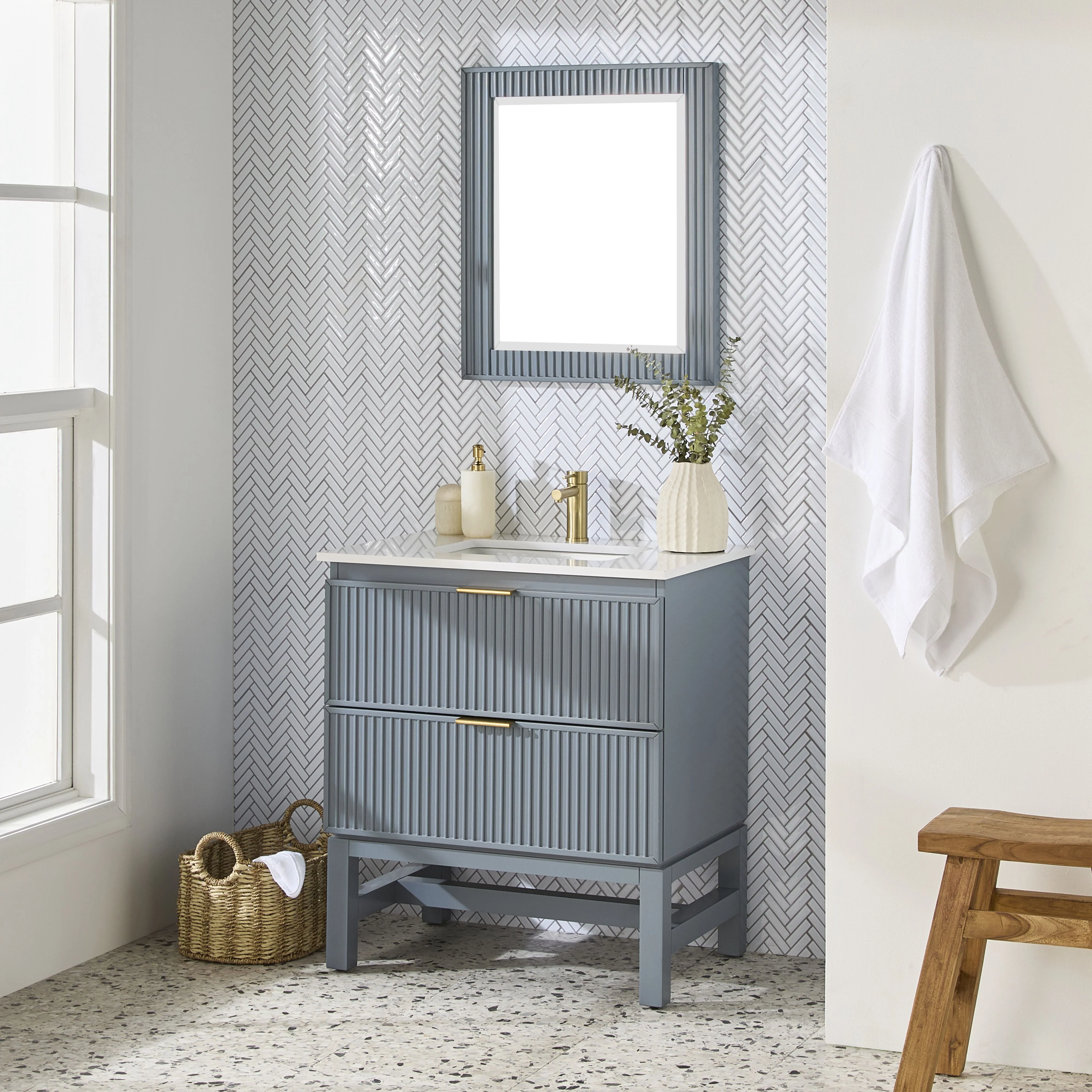Lennox Single Vanity Slate Blue 790mm - Image 10