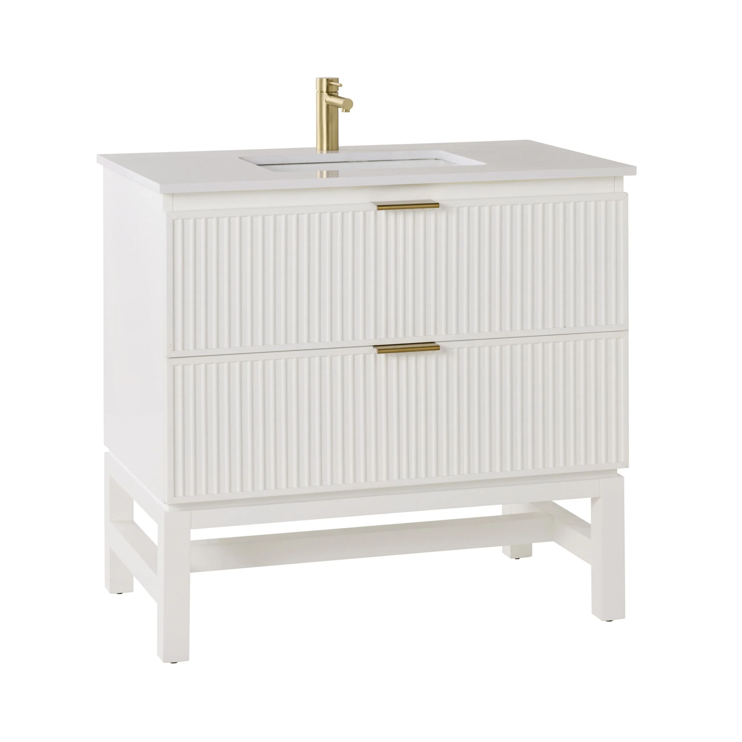 Lennox Single Vanity White 940mm - Image 2