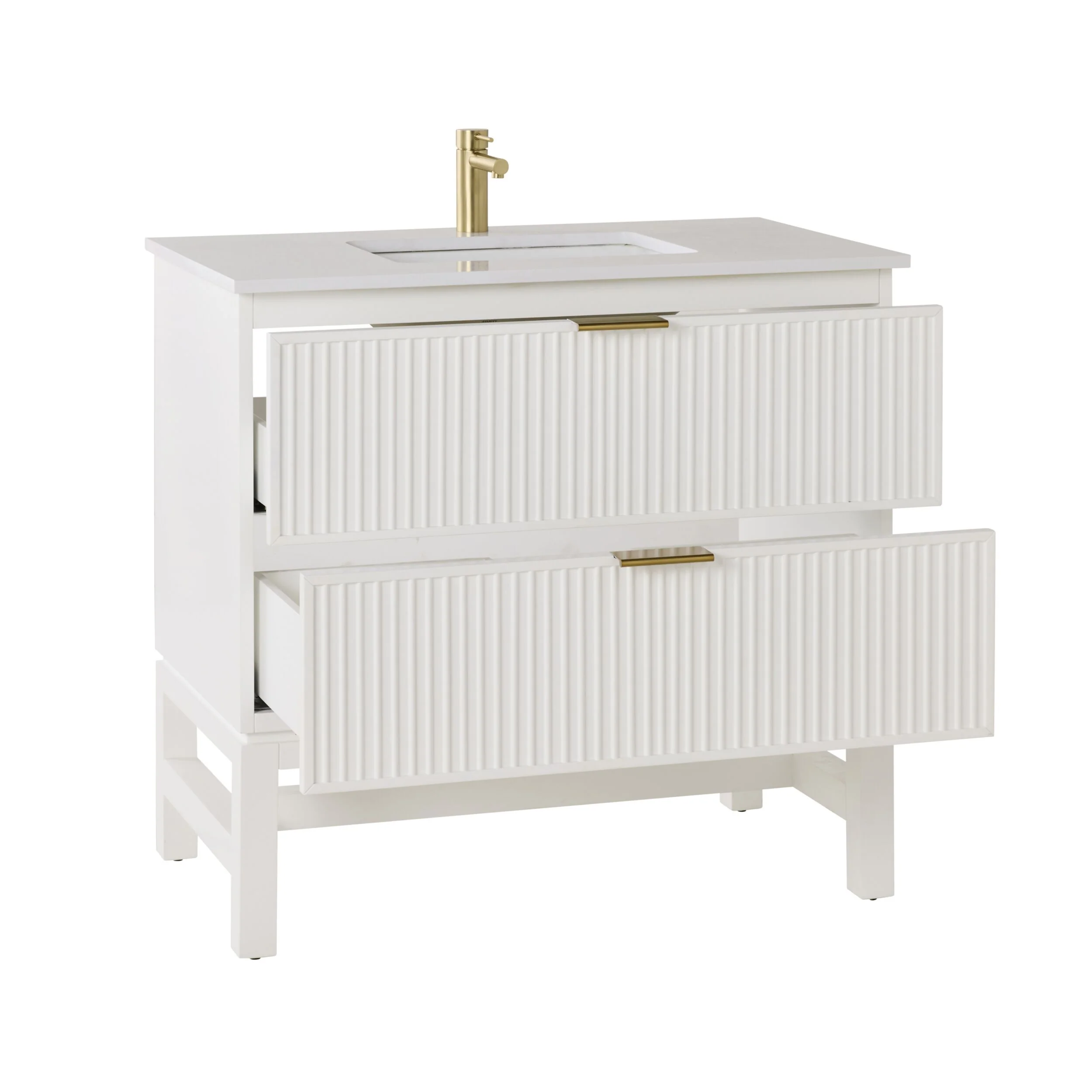 Lennox Single Vanity White 940mm - Image 3