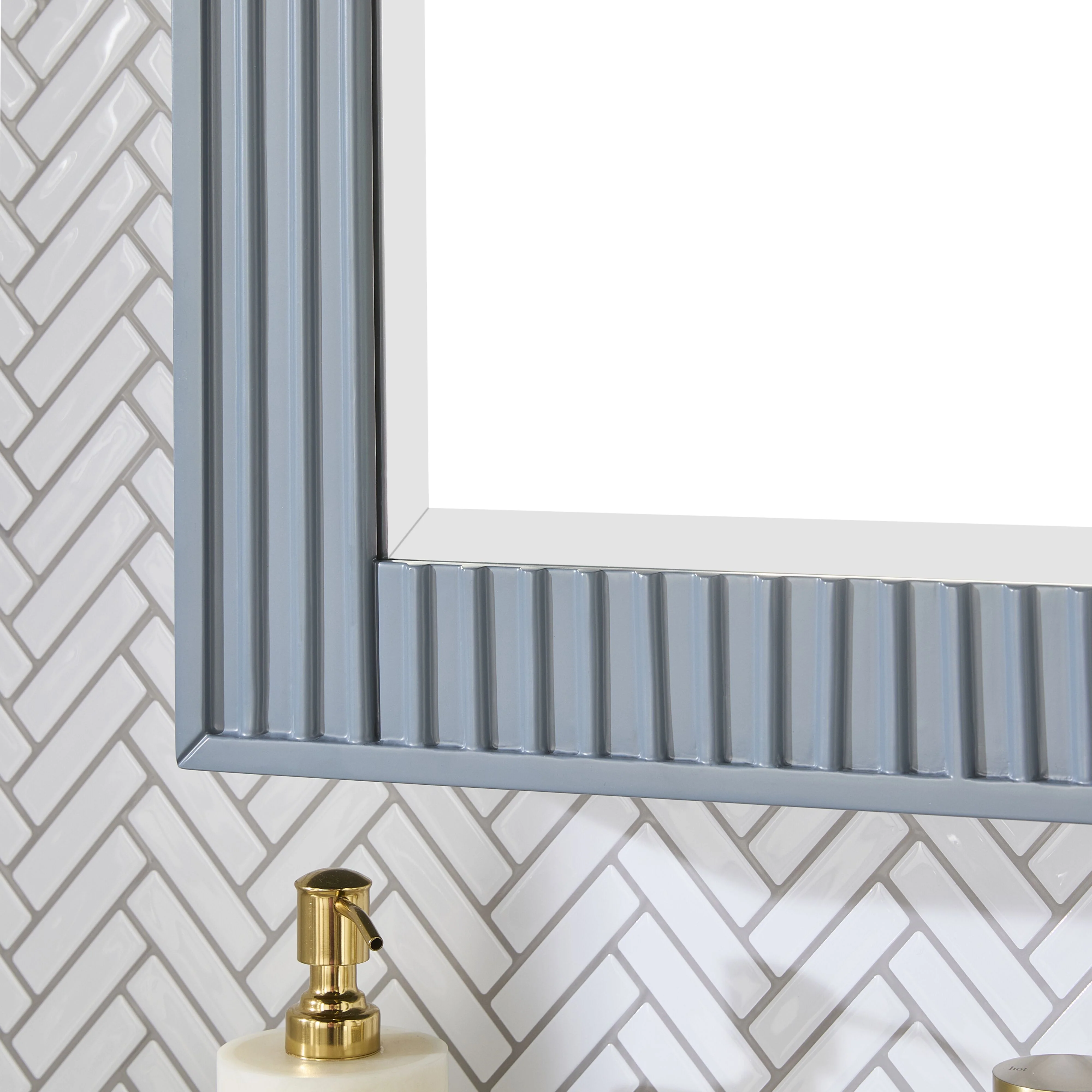 Lennox Vanity Mirror Cabinet Slate Blue 610x762mm - Image 7