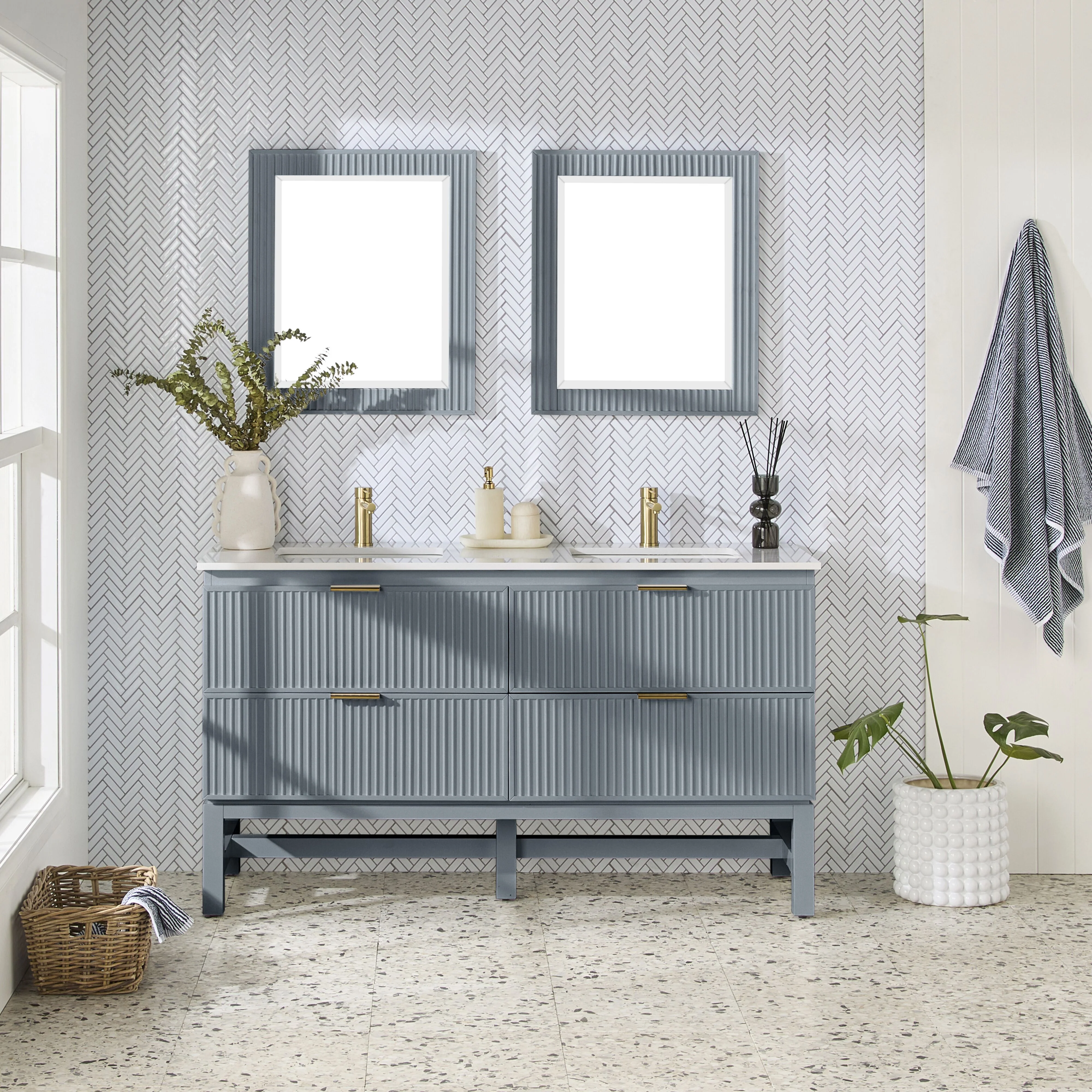 Lennox Vanity Mirror Slate Blue 610x712mm - Image 11