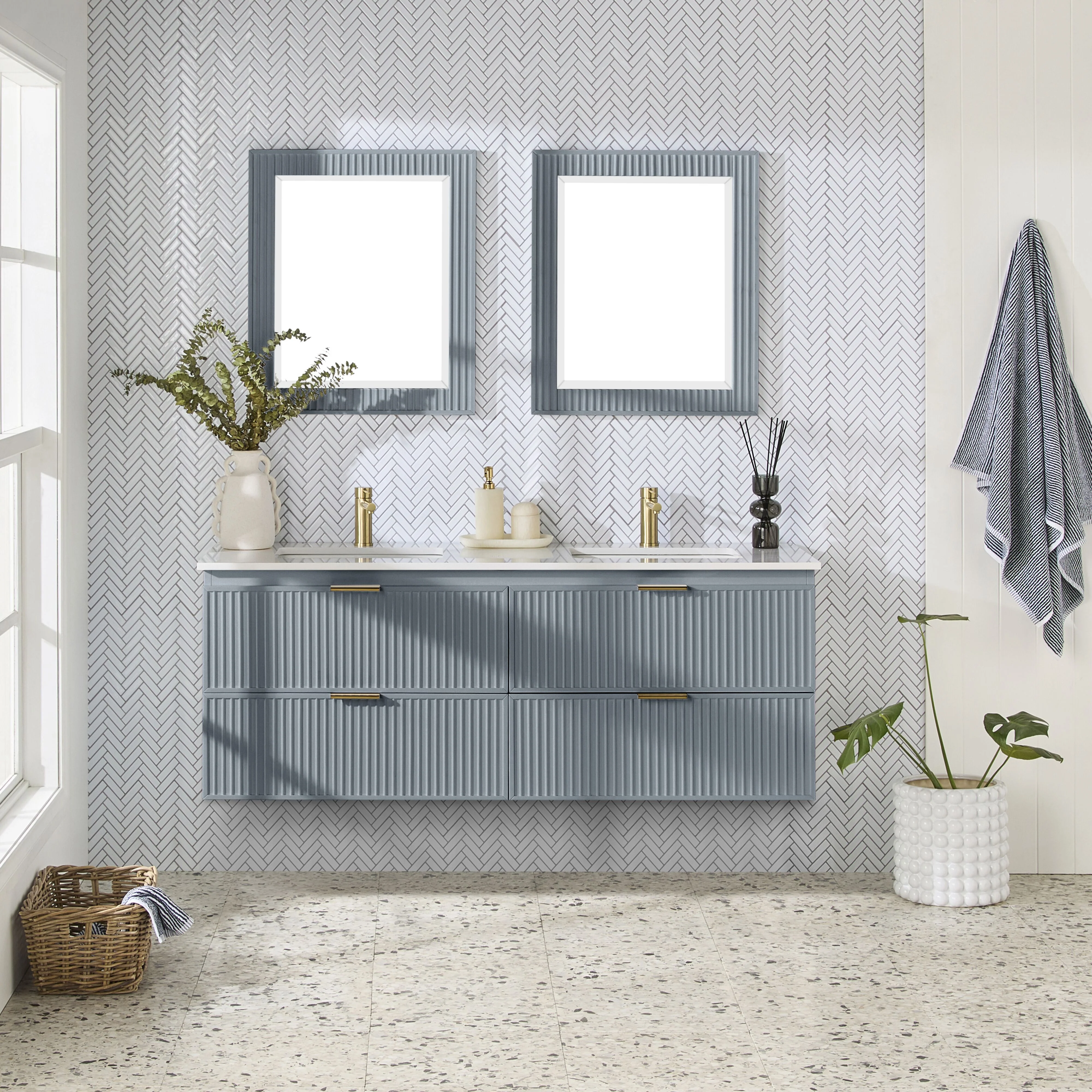 Lennox Vanity Mirror Slate Blue 610x712mm - Image 14