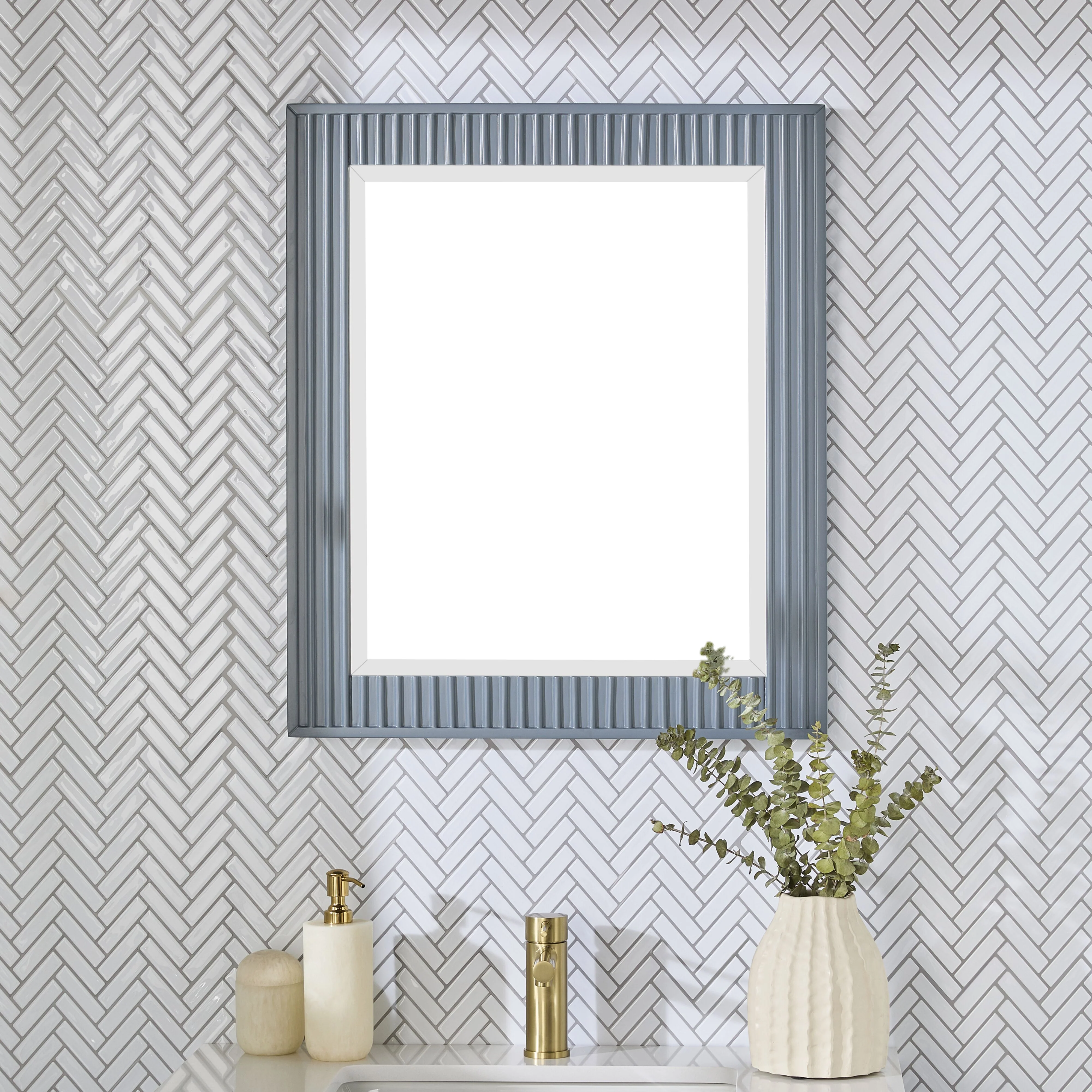 Lennox Vanity Mirror Slate Blue 610x712mm - Image 6
