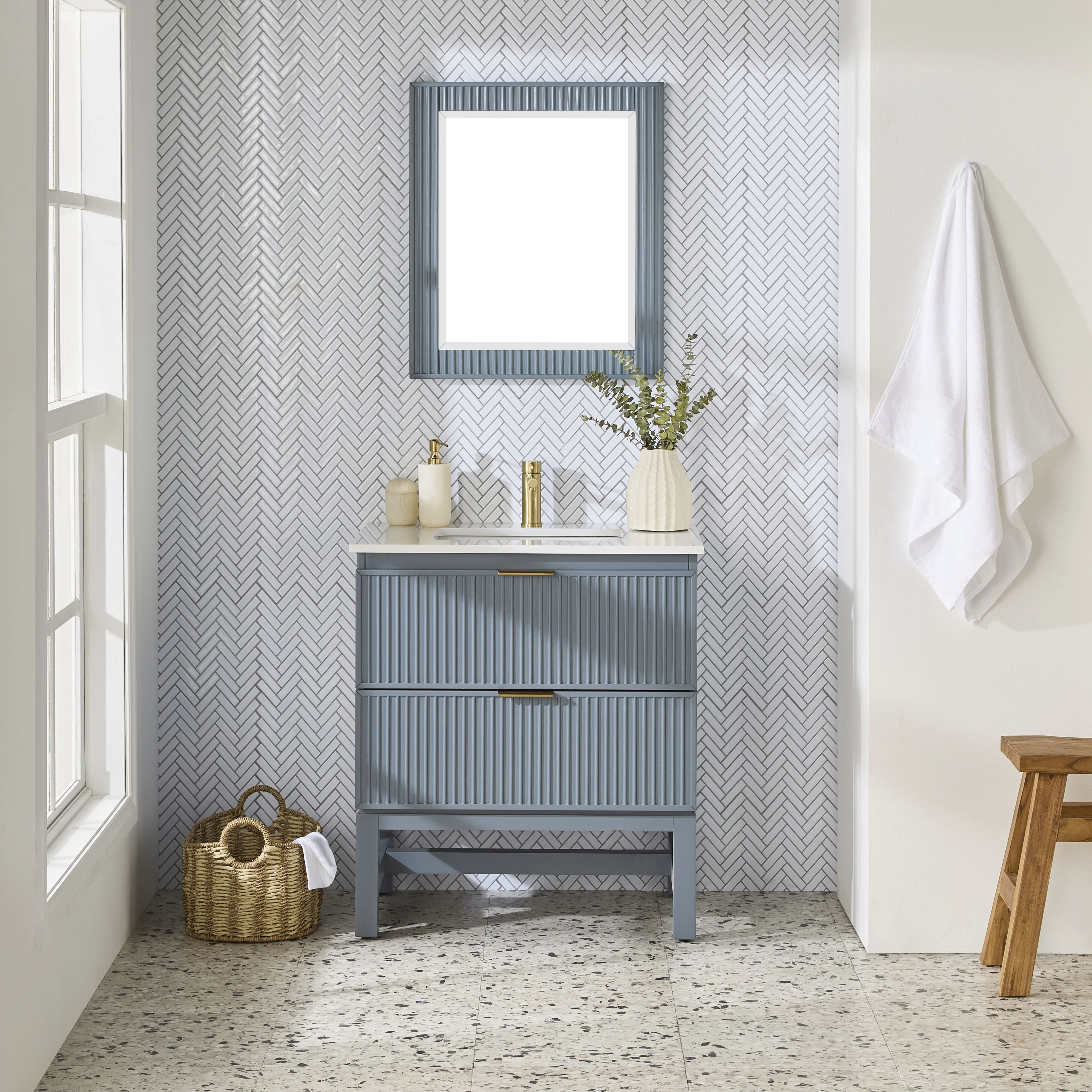Lennox Vanity Mirror Slate Blue 610x712mm - Image 8