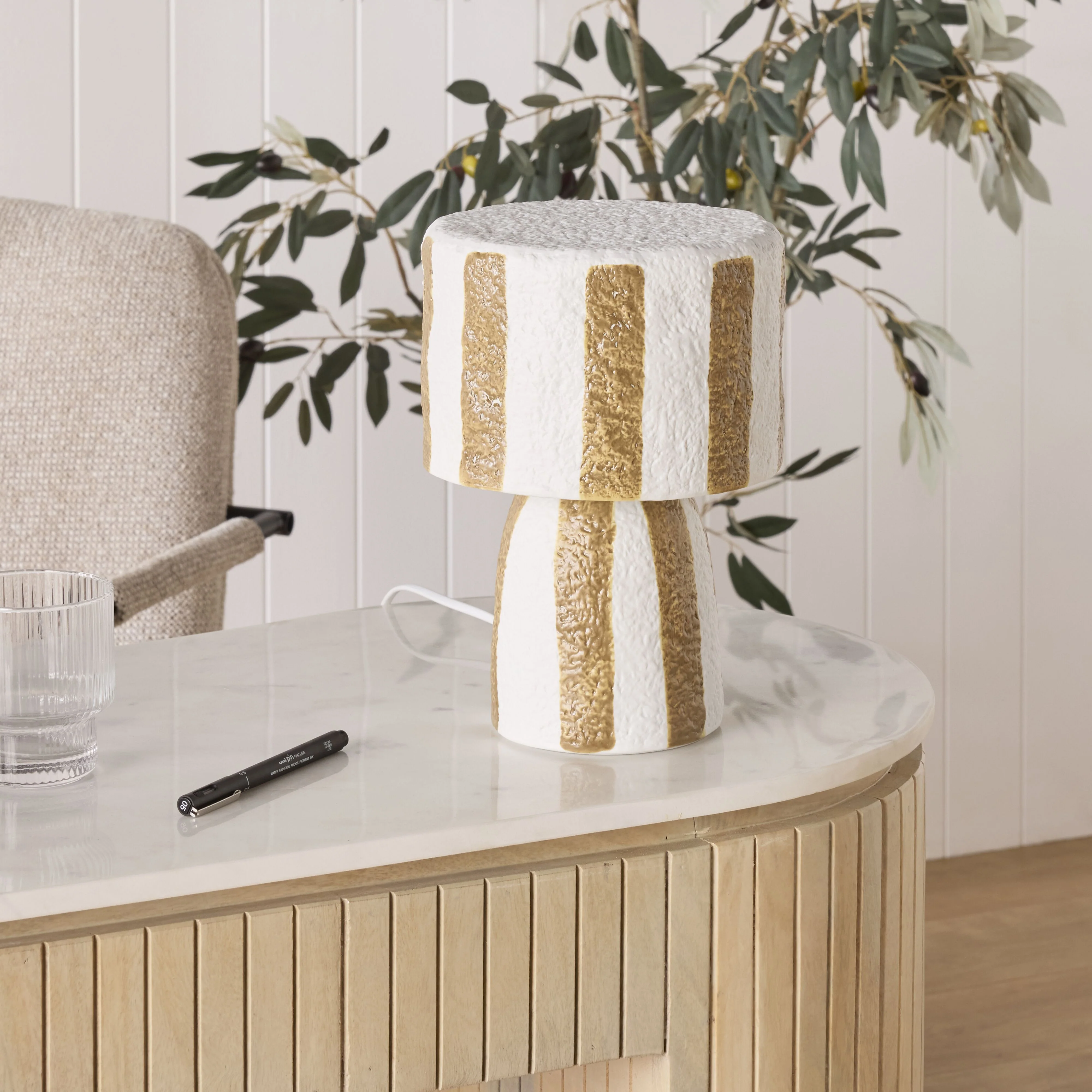 Leo Table Lamp Latte 26cm - Image 5
