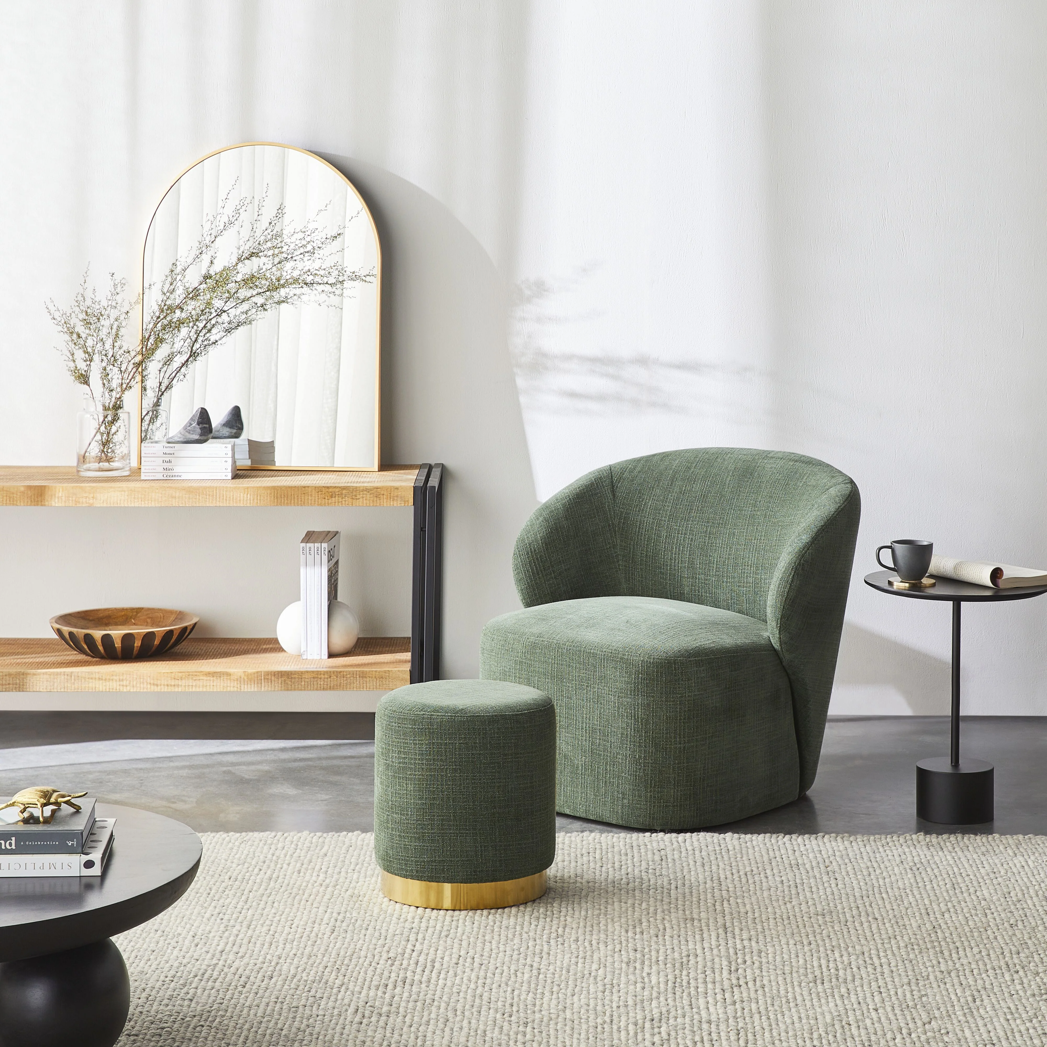 Edie Round Ottoman Solace Moss - Image 4