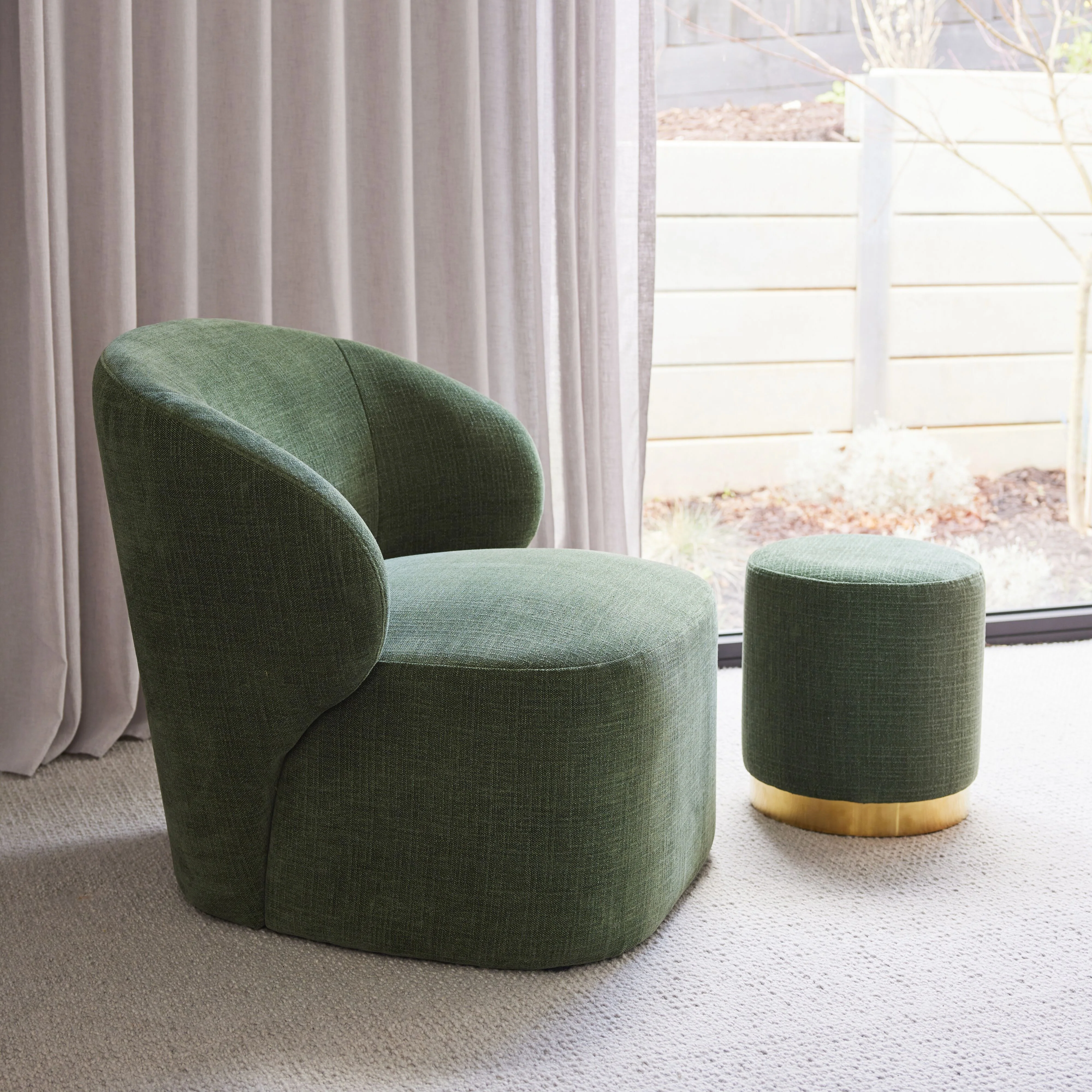 Edie Round Ottoman Solace Moss - Image 7