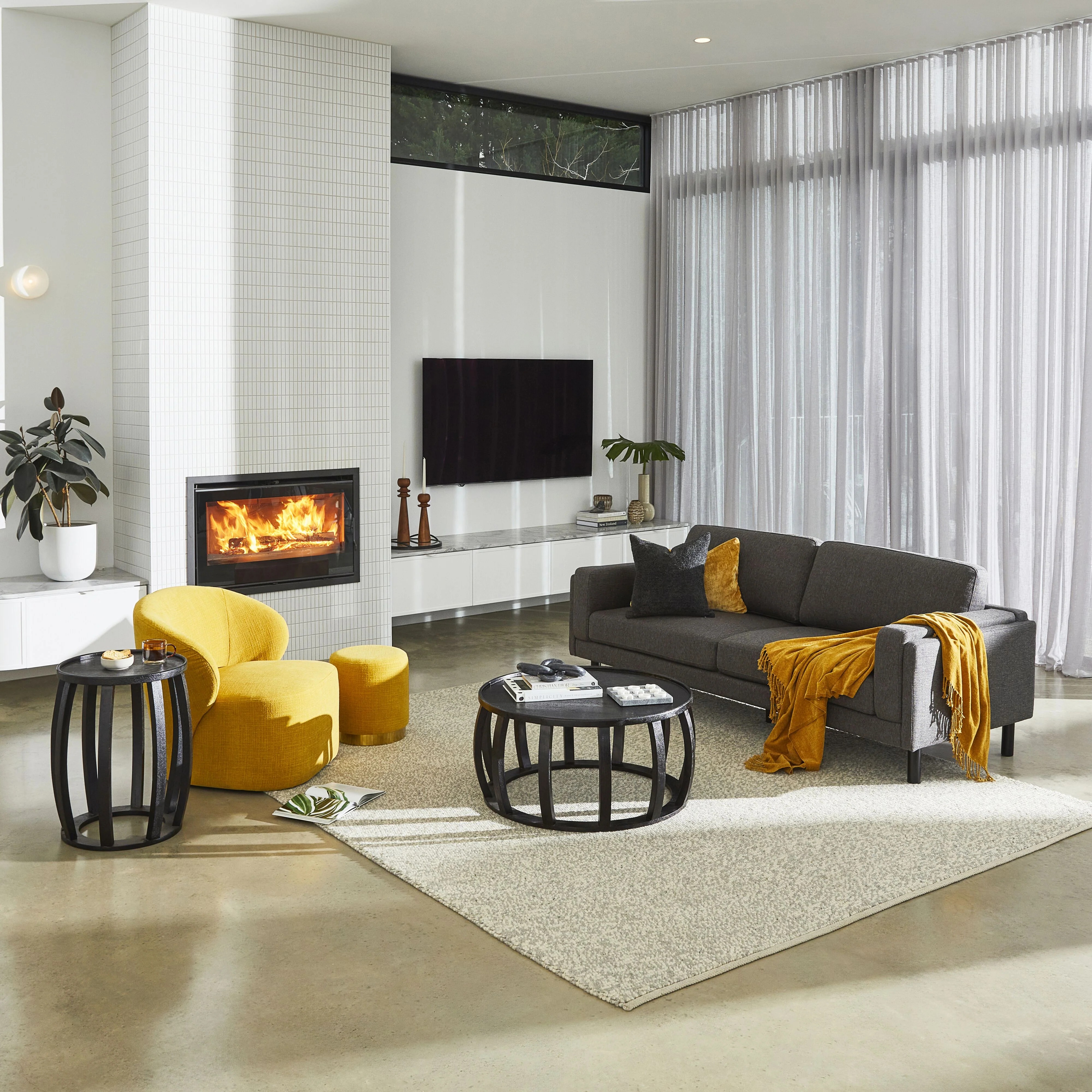 Edie Round Ottoman Solace Mustard - Image 9
