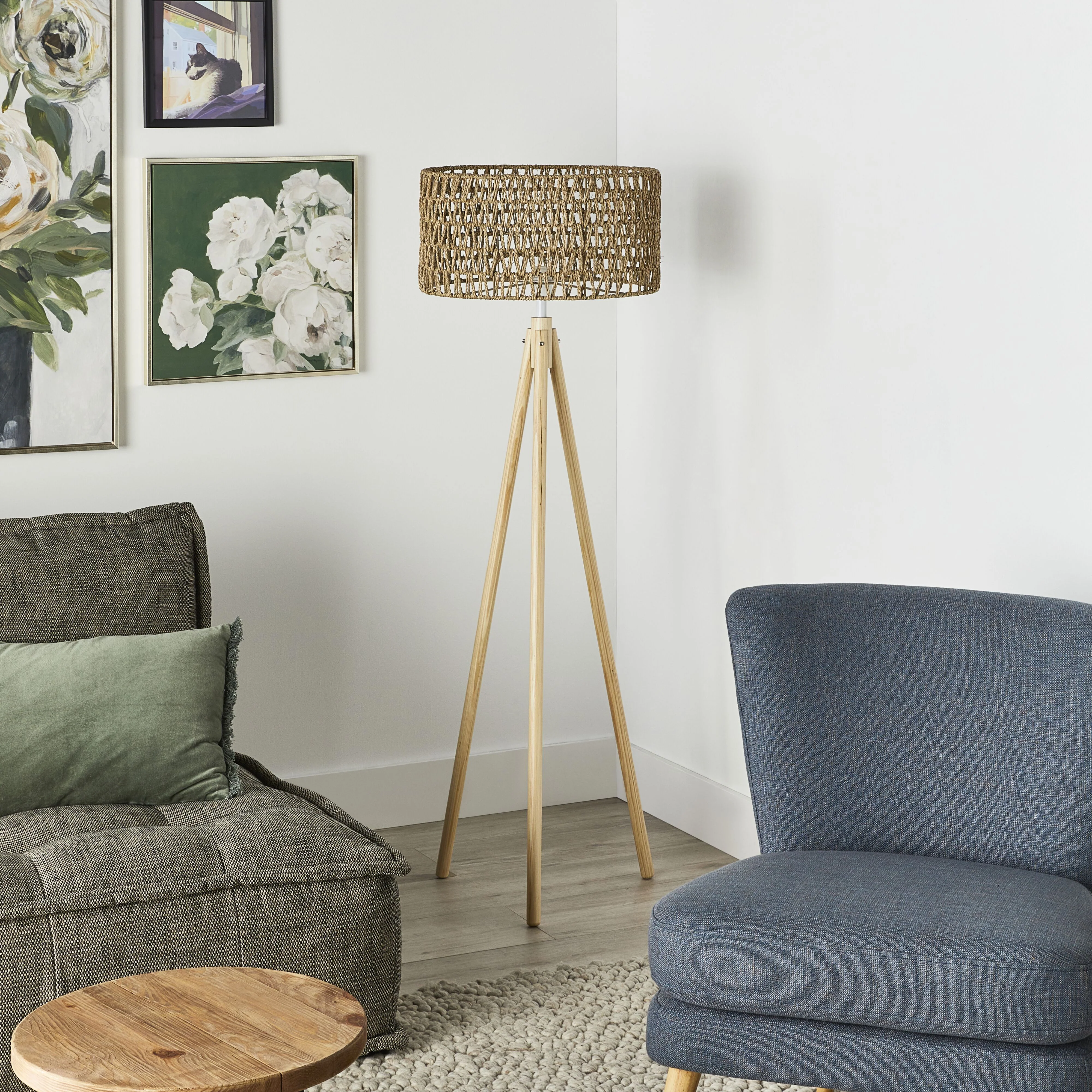 Lexi Seagrass Natural Tripod Floor Lamp 165x45cm - Image 5