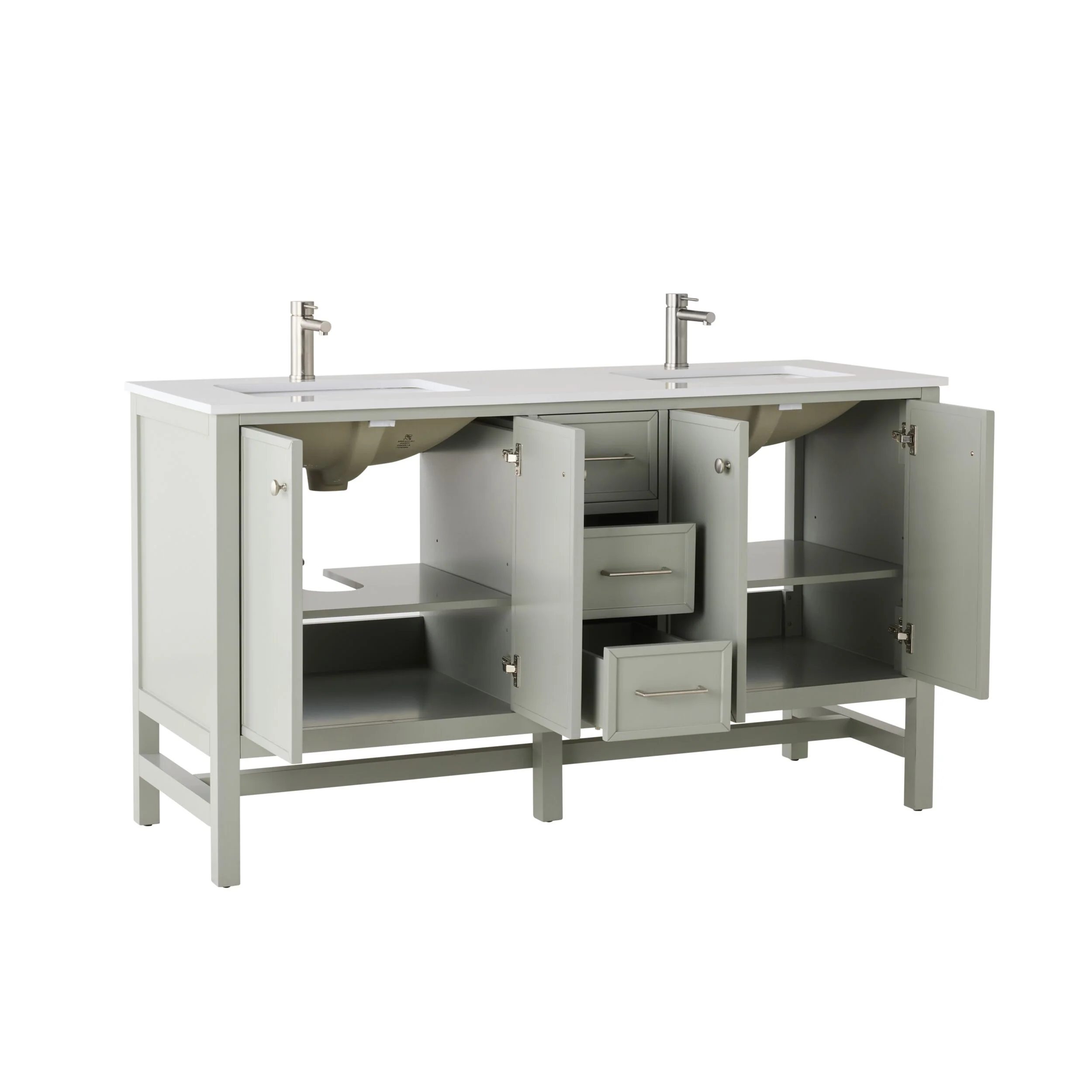 Liam Double Vanity Evergreen Fog 1550mm - Image 3