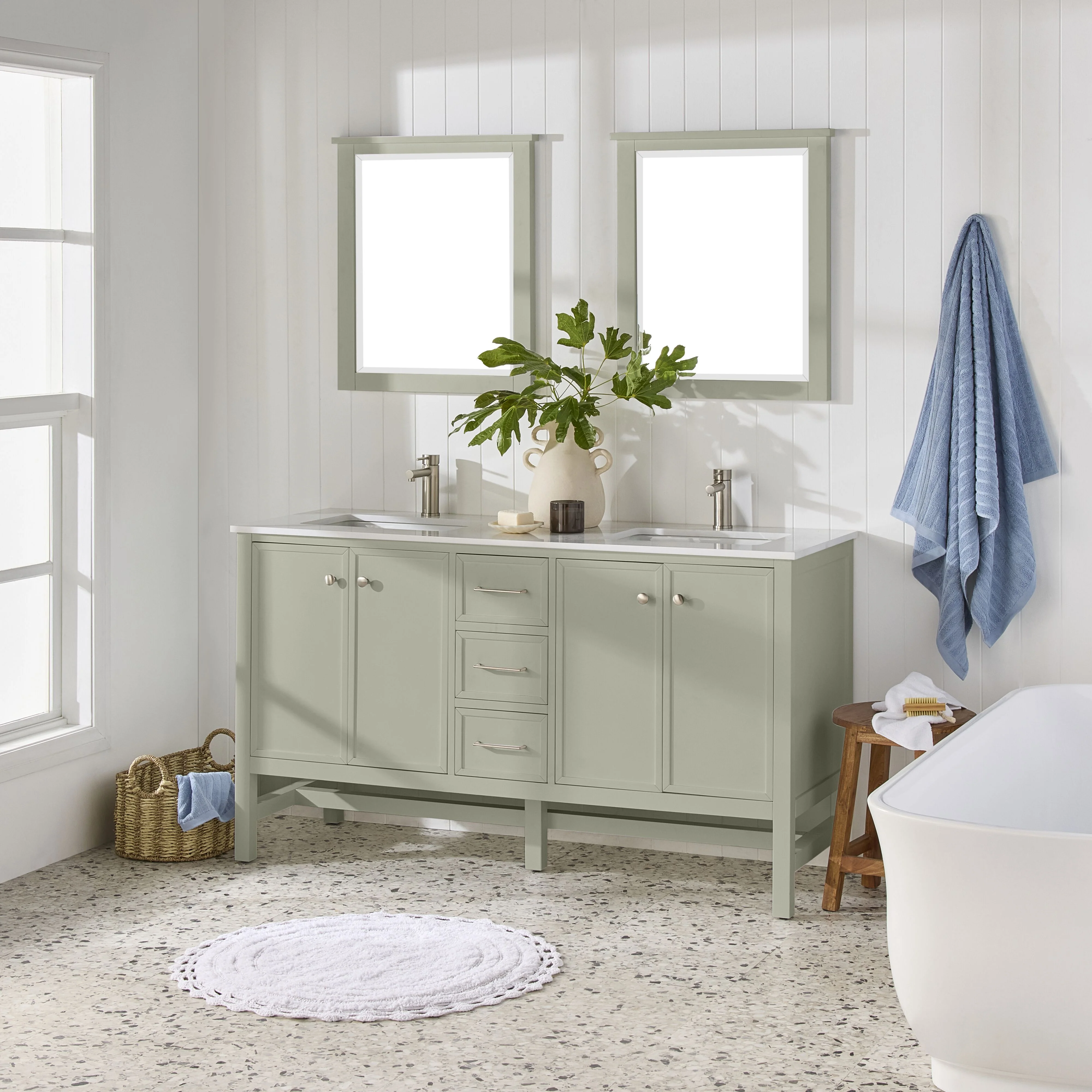 Liam Double Vanity Evergreen Fog 1550mm - Image 9