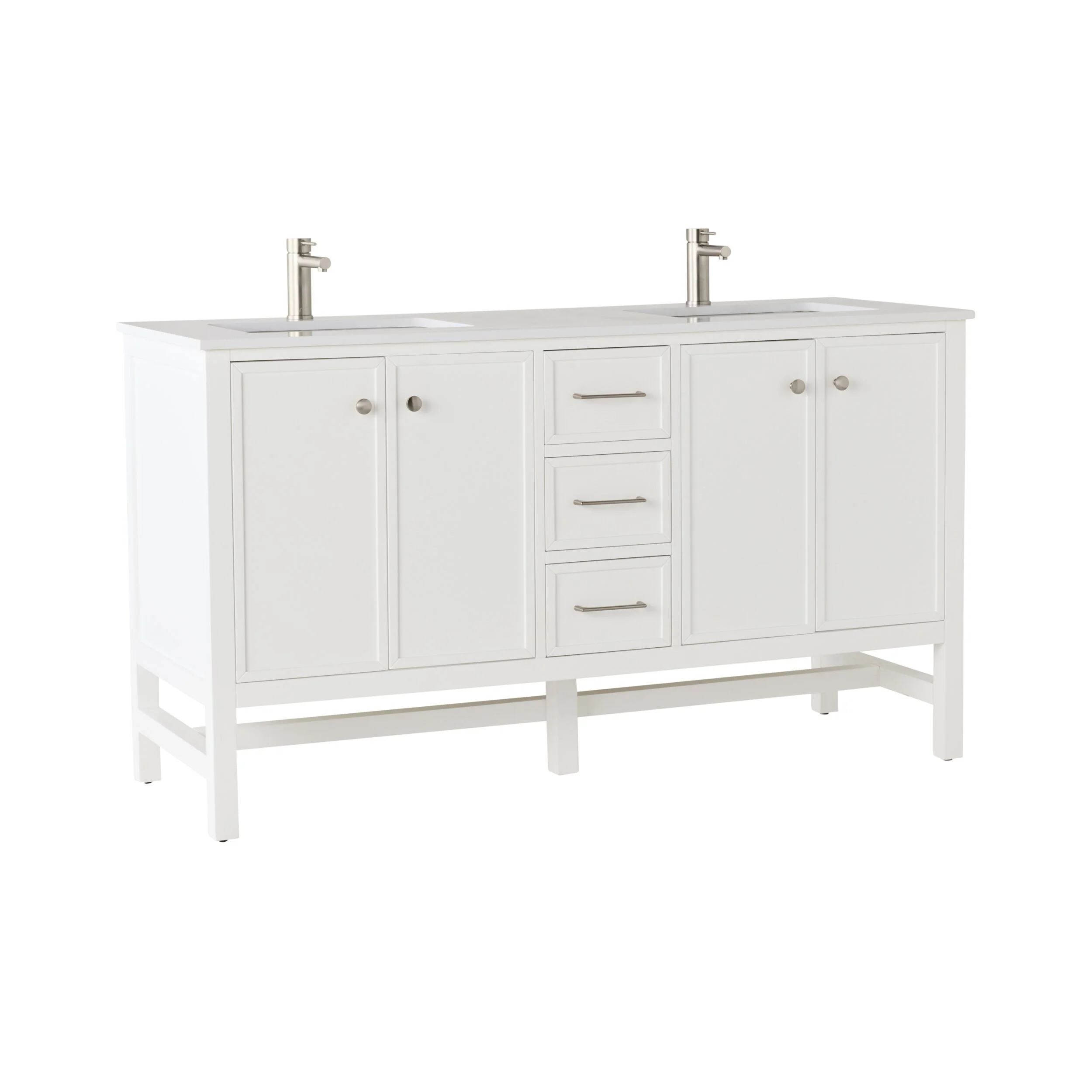 Liam Double Vanity White 1550mm - Image 2