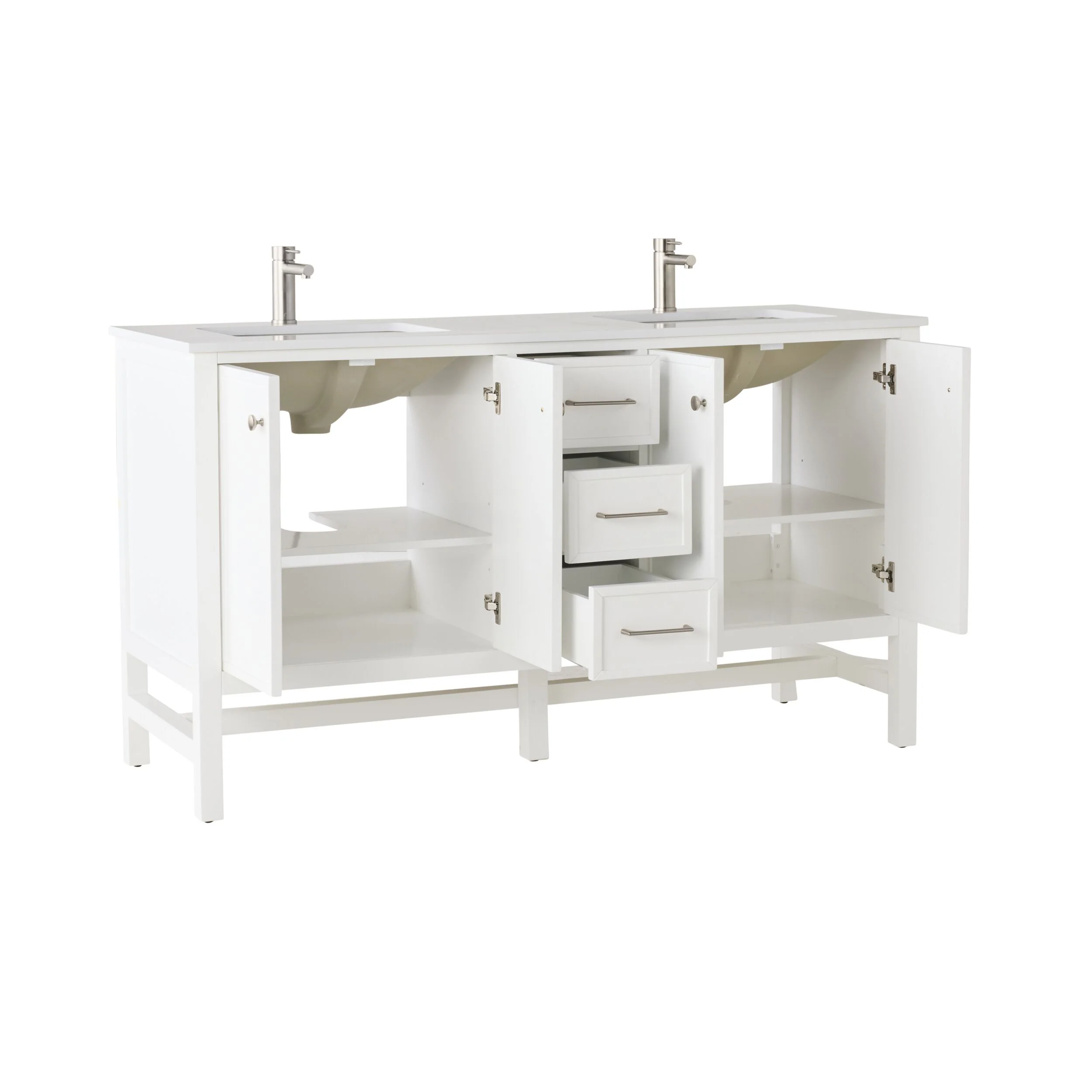 Liam Double Vanity White 1550mm - Image 3