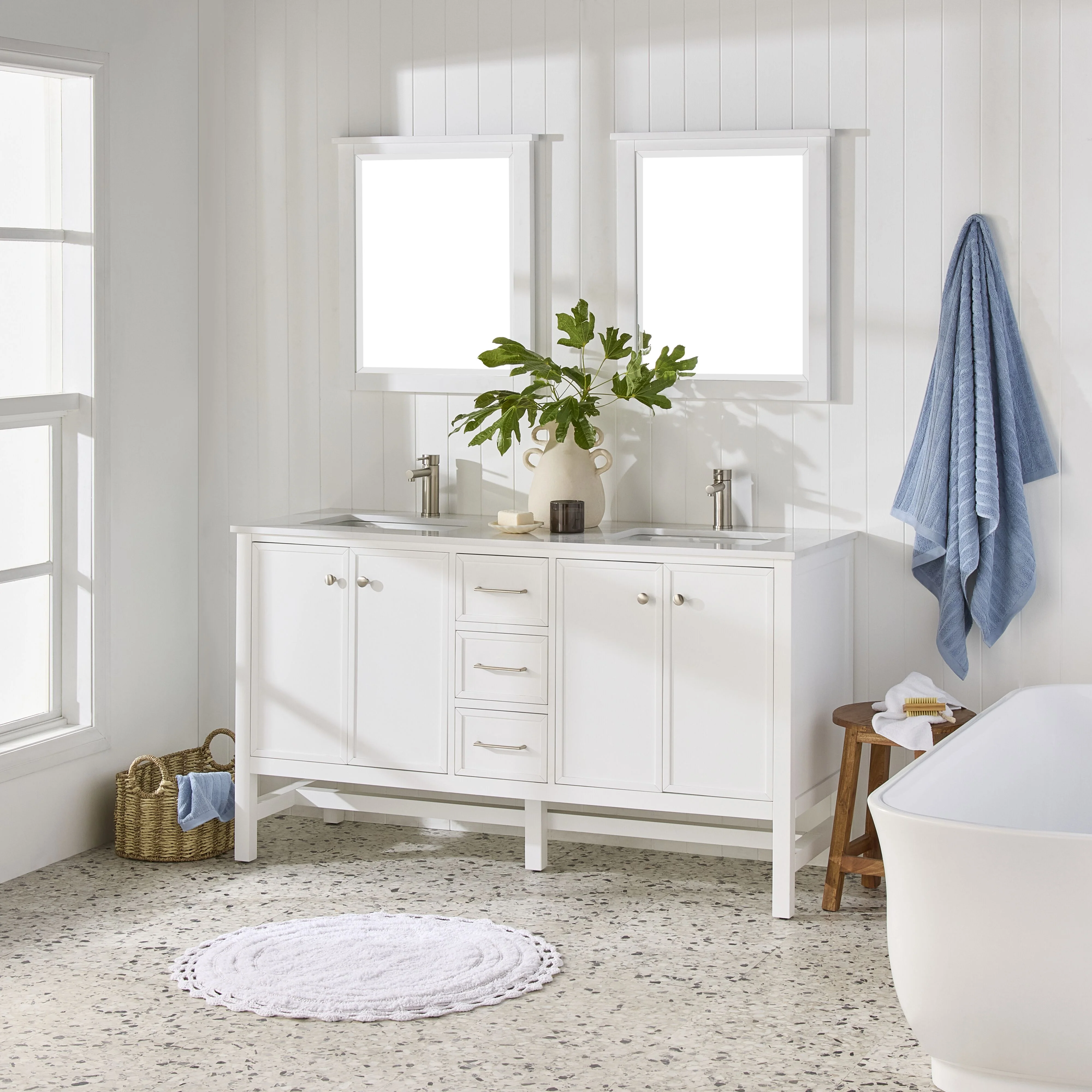 Liam Double Vanity White 1550mm - Image 9
