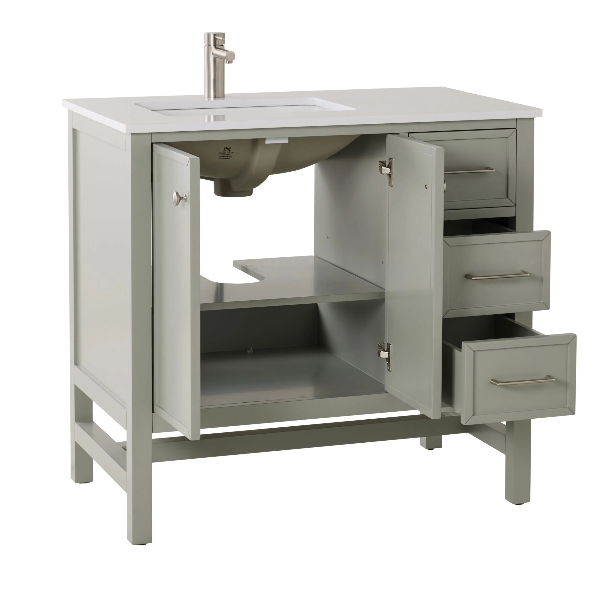 Liam Single Vanity Evergreen Fog 940mm - Image 3