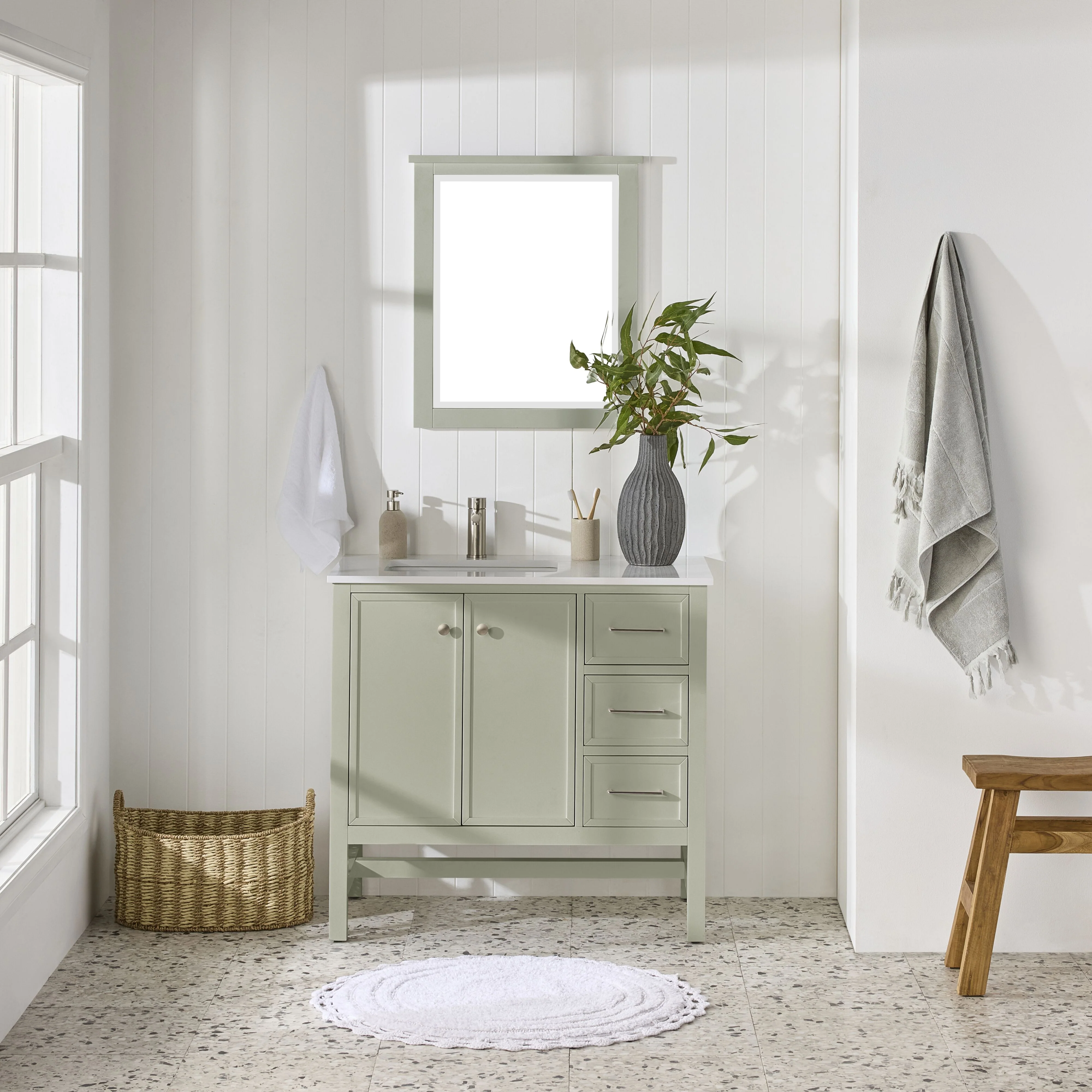 Liam Single Vanity Evergreen Fog 940mm - Image 8