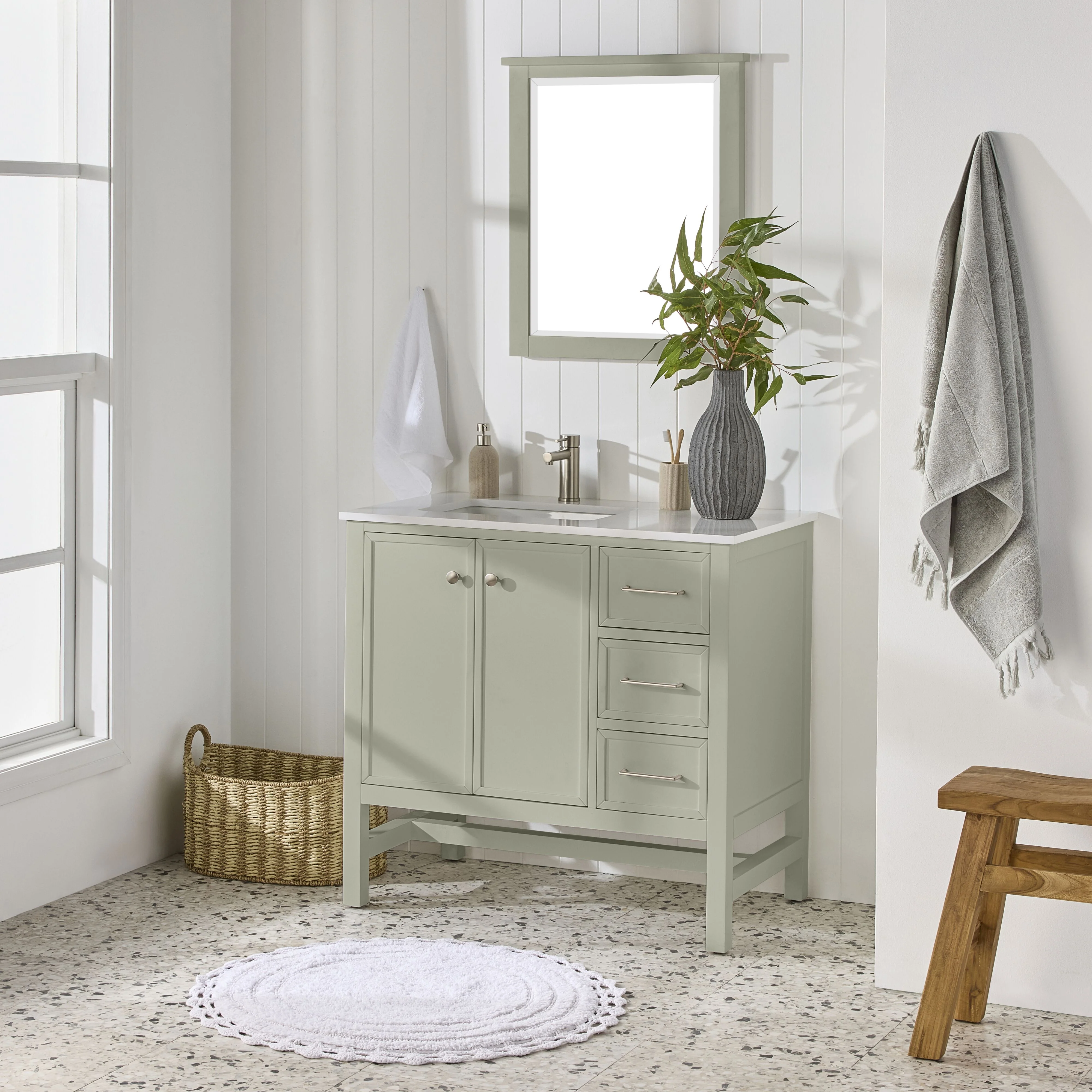 Liam Single Vanity Evergreen Fog 940mm - Image 9