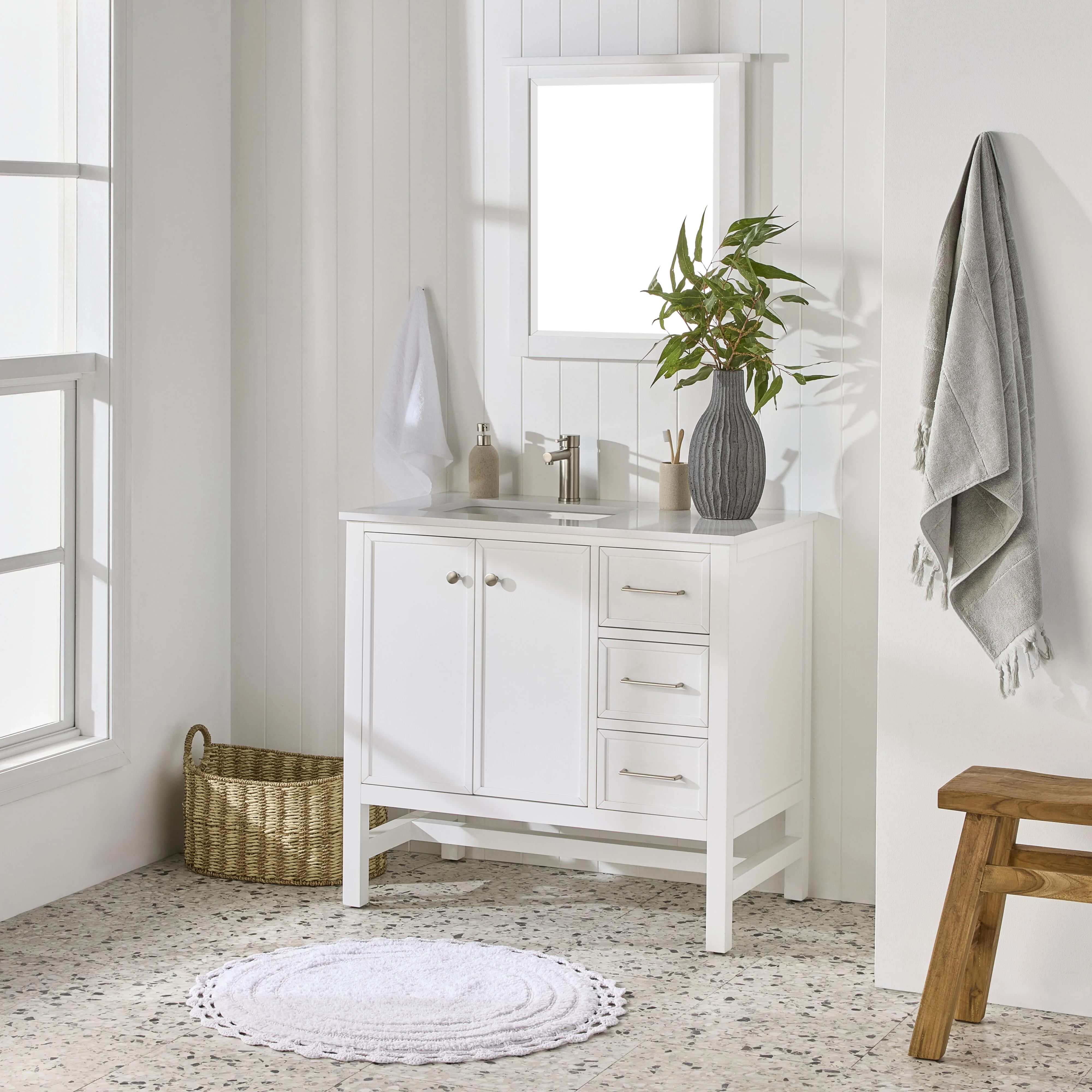 Liam Single Vanity White 940mm - Image 10