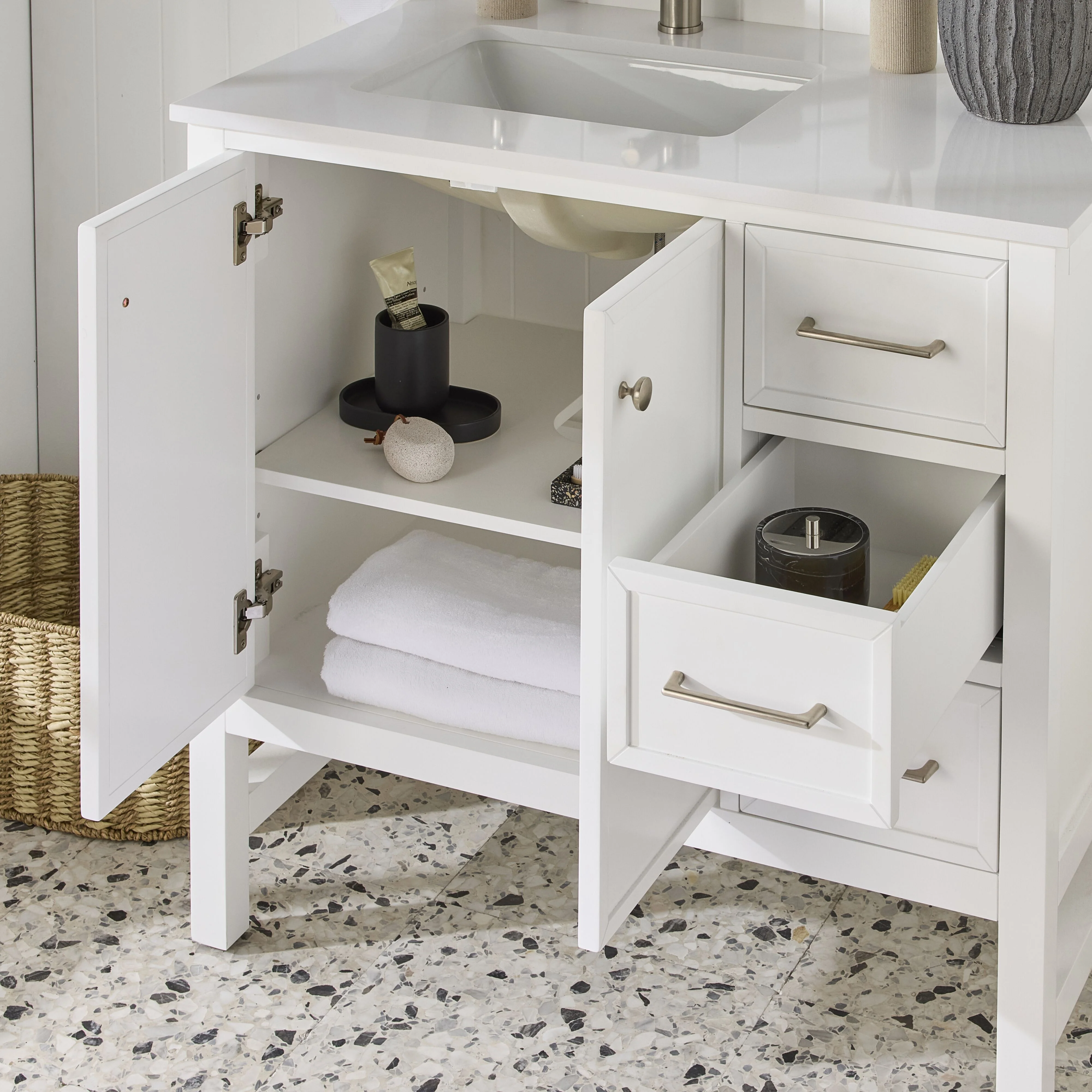 Liam Single Vanity White 940mm - Image 12