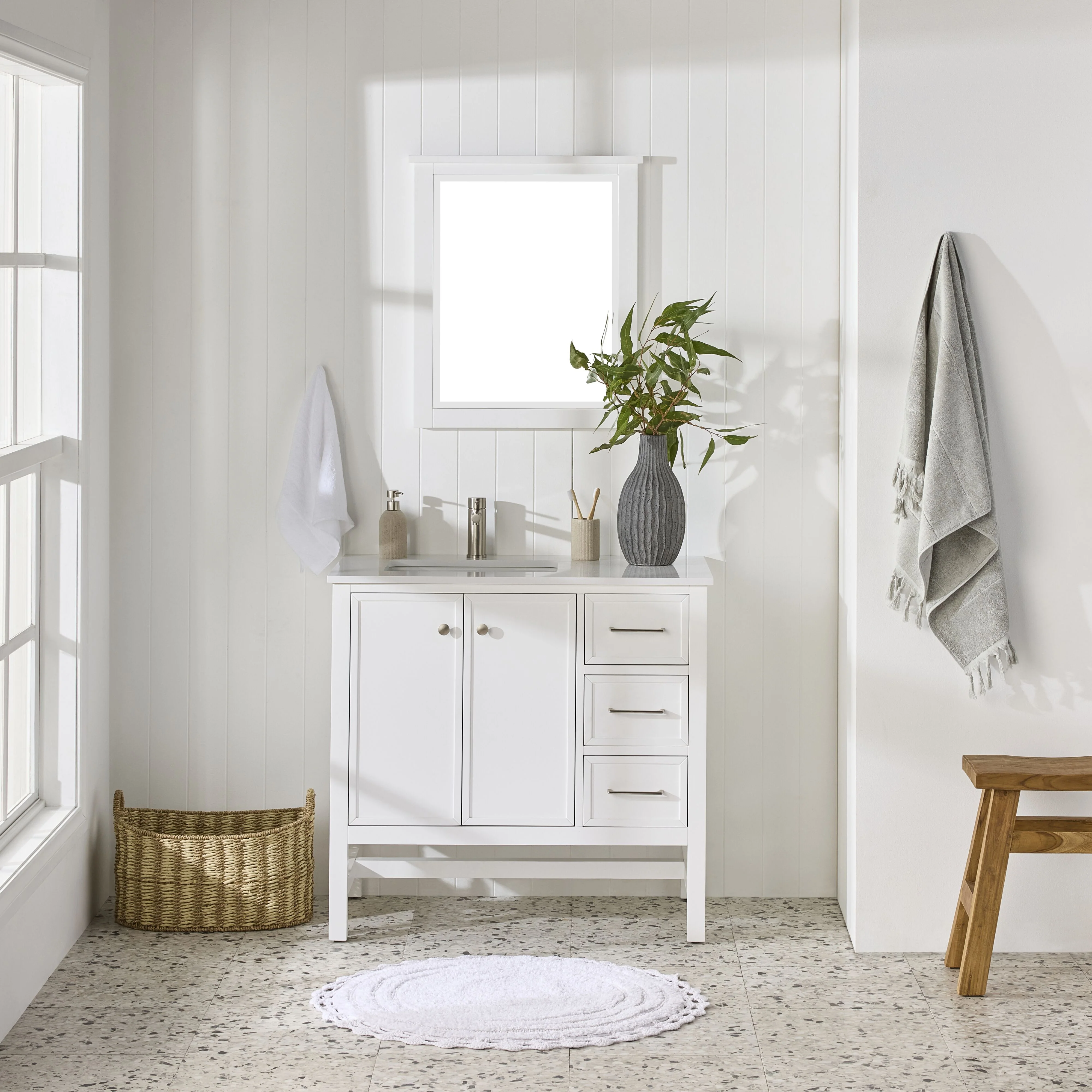 Liam Single Vanity White 940mm - Image 9