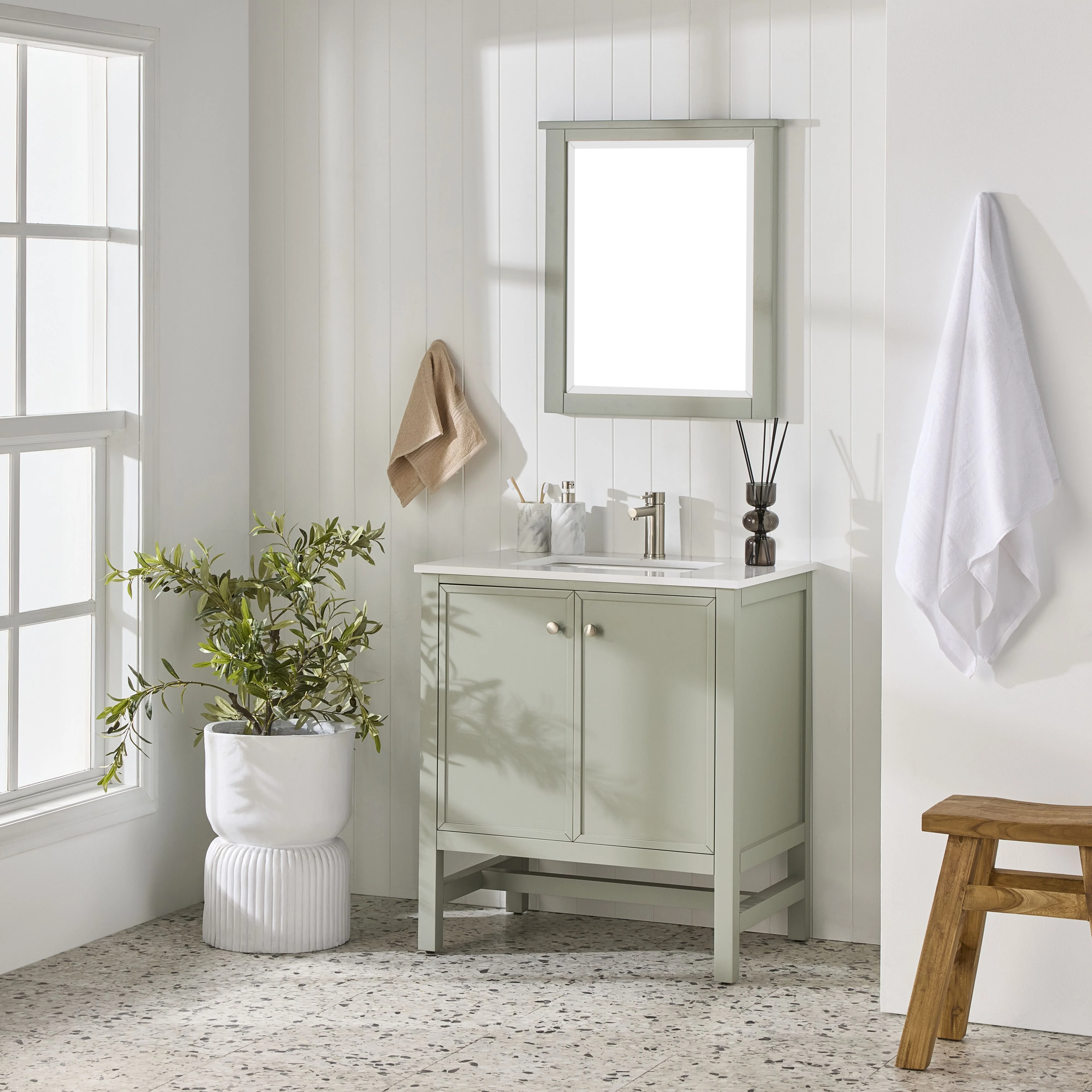 Liam Vanity Mirror Evergreen Fog 610x712mm - Image 7