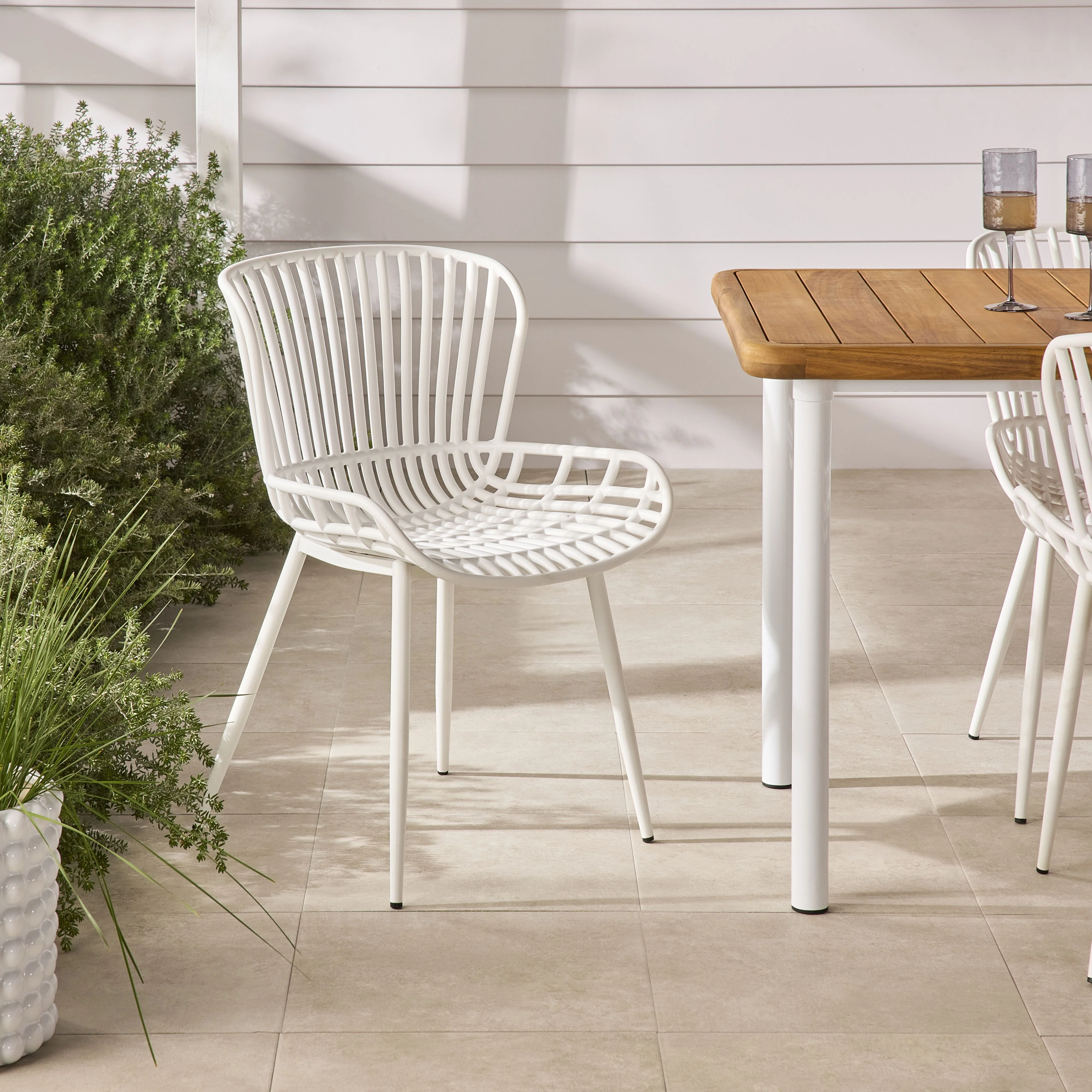 Lini Outdoor Dining Chair White - Image 11